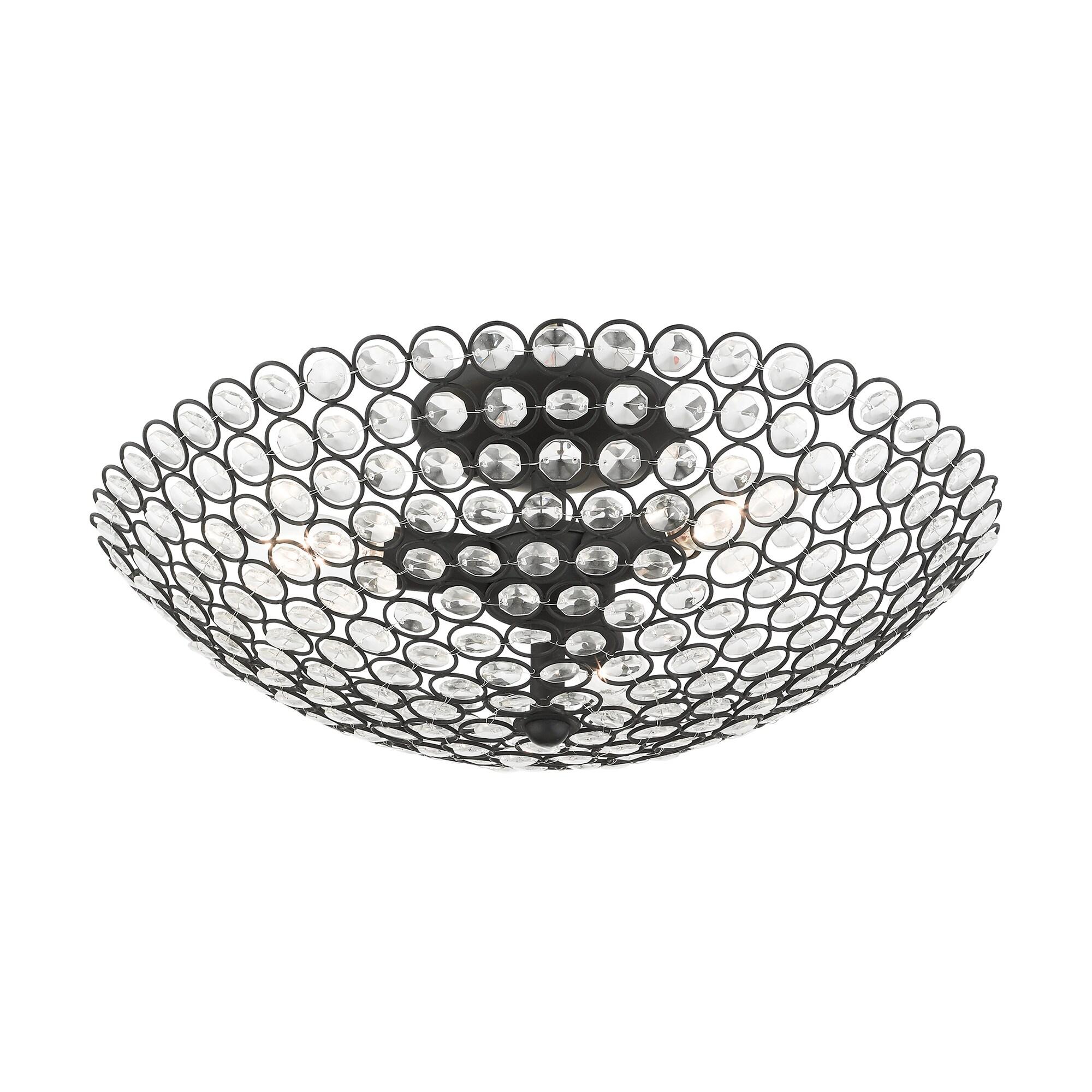 Livex Lighting Cassandra 3 - Light Semi-Flush Mount in  Black