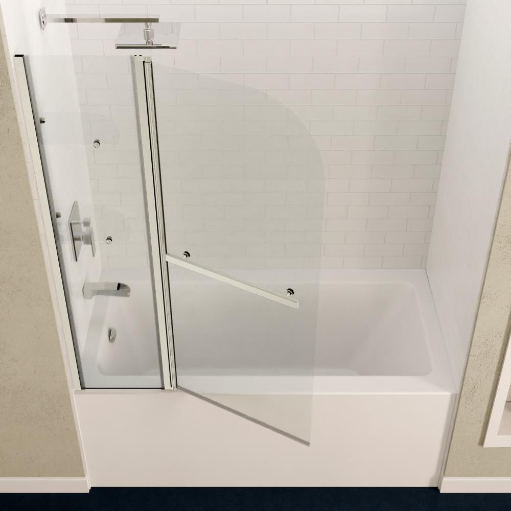 Galleon 58" H Hinged Frameless Tub Door with Tsunami Guard Technology