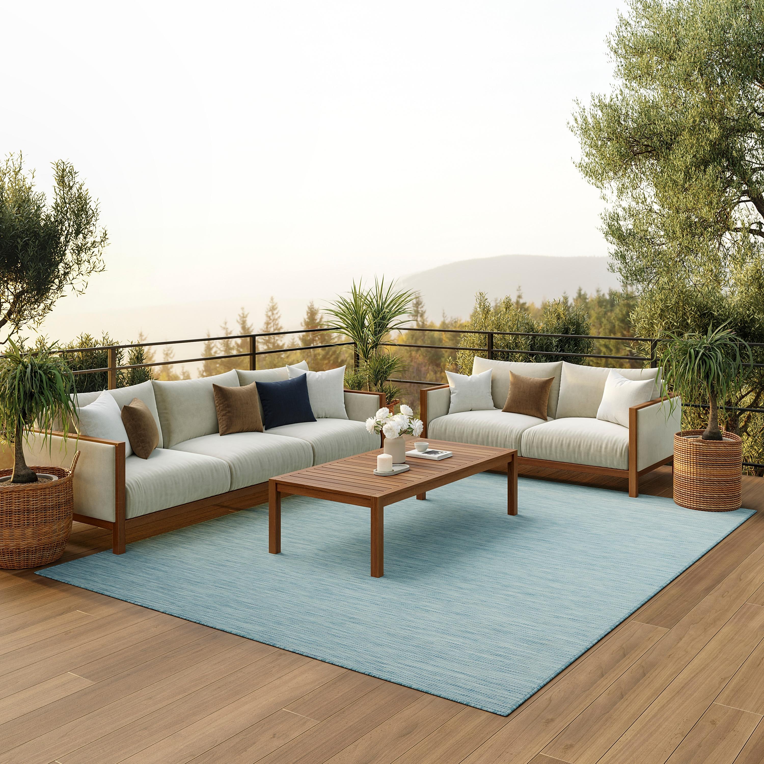 Nourison Positano POS01 Indoor/outdoor Area Rug - Aqua 7' x 10'