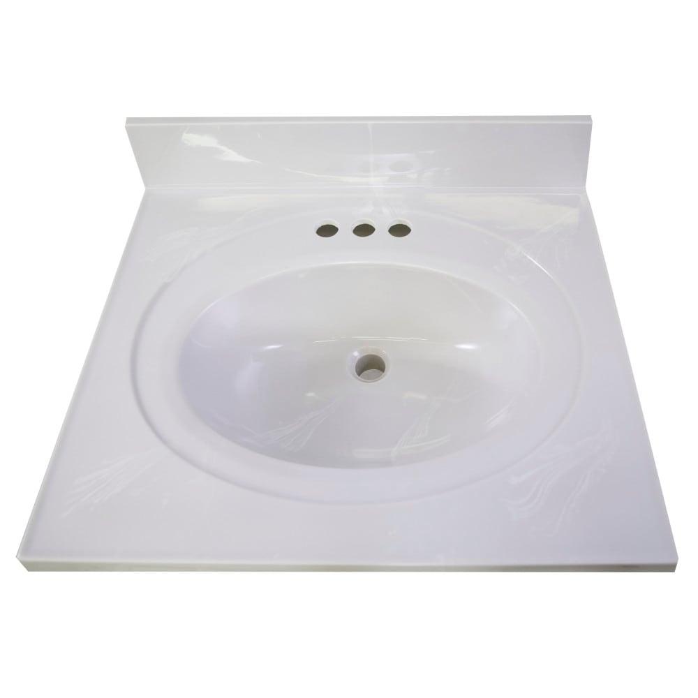 Brookings 25 Inch Bathroom Vanity with Top, Ready to Assemble, Sherwin Williams® White – Design House, 584870