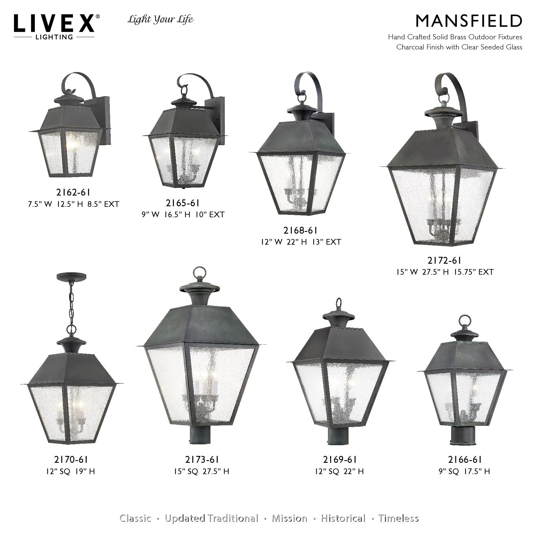 Livex Lighting Mansfield 4 - Light Wall Light in  Charcoal