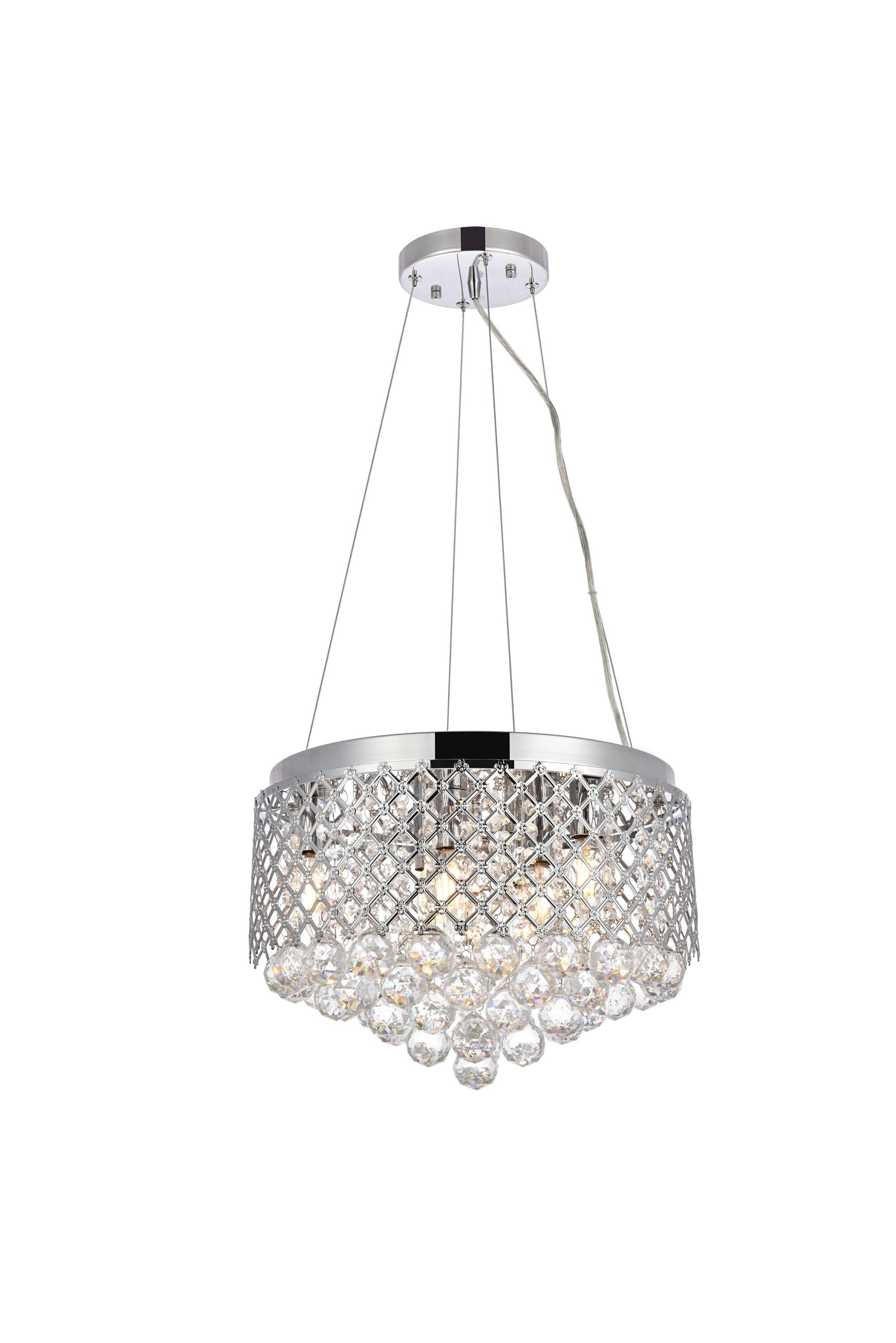 Elegant Lighting Tully 6 lights pendant in chrome