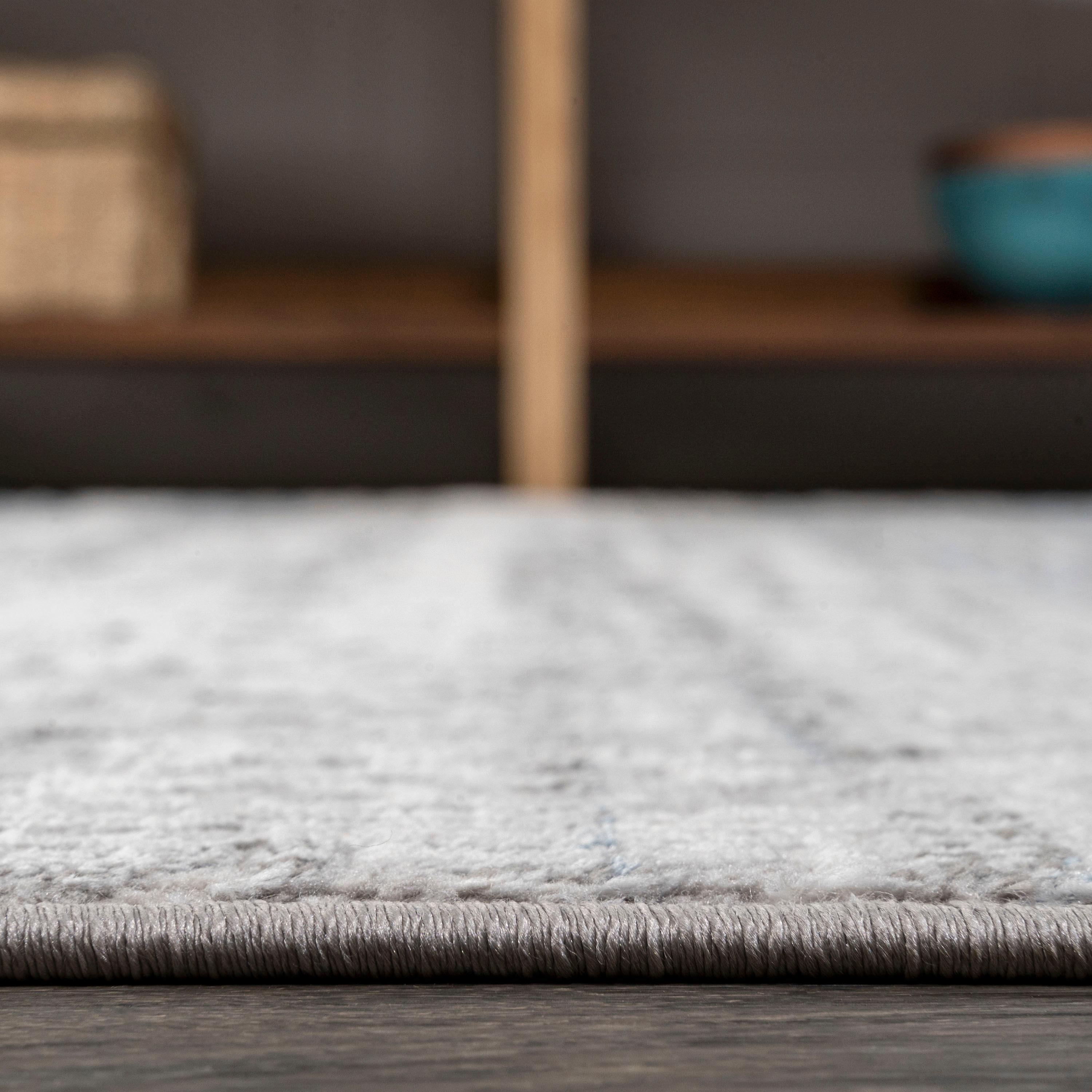 3'x5' Tidal Modern Strie' Area Rug, Gray/Blue - JONATHAN Y