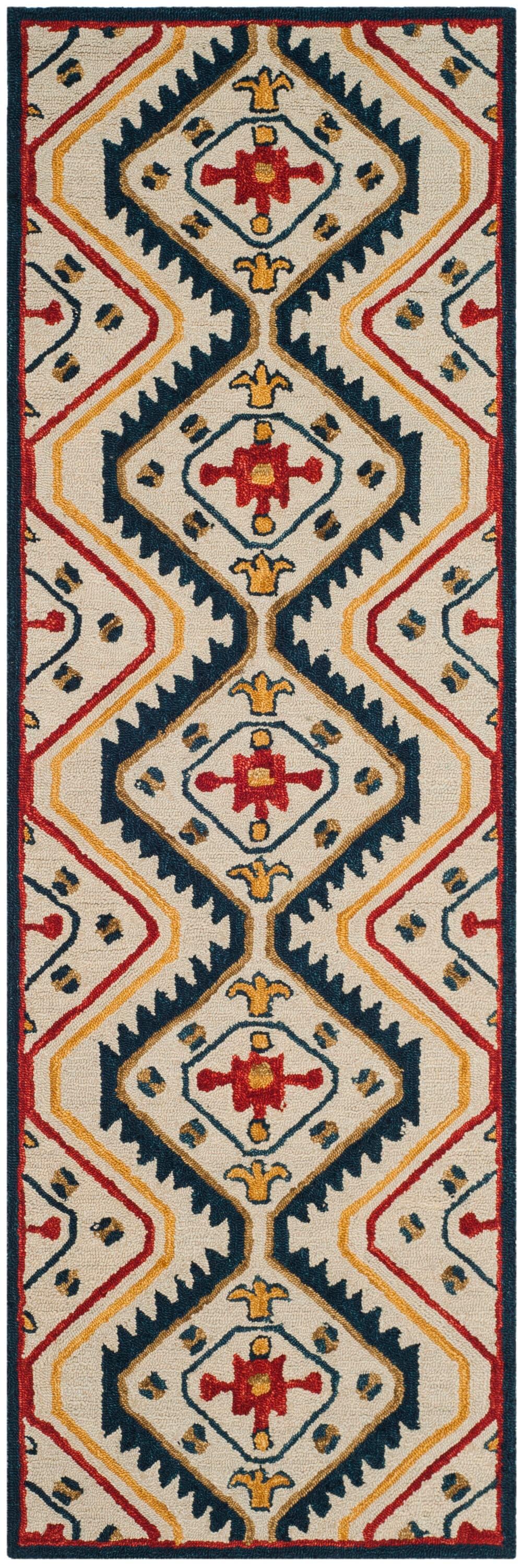 Aspen APN701 Hand Tufted Accent Rug - Ivory/Multi - 2'3"x5' - Safavieh.