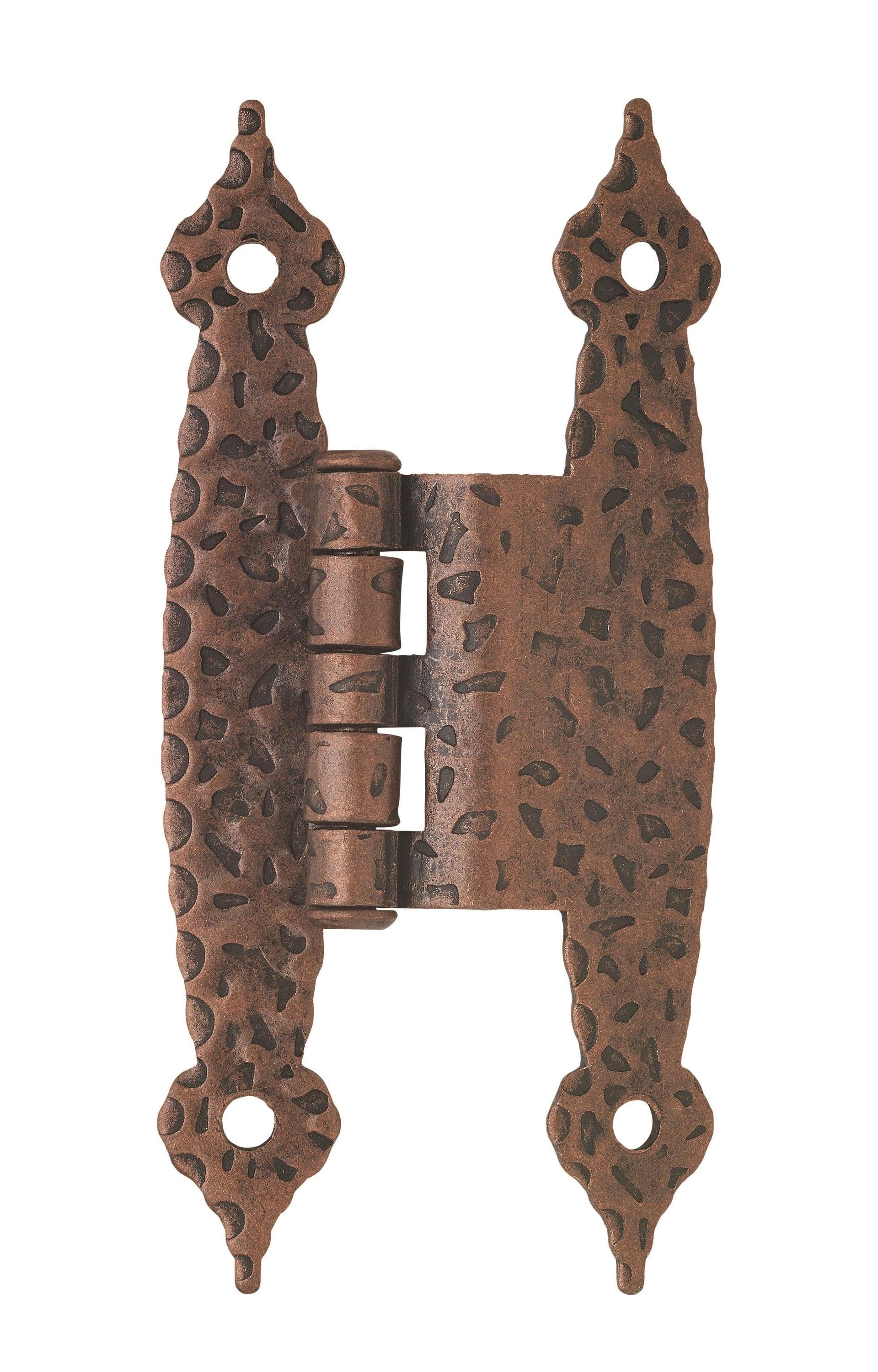 Amerock 3/8in (10mm) Offset Non-Self Closing Face Mount Antique Copper Cabinet Hinge - 1 Pair