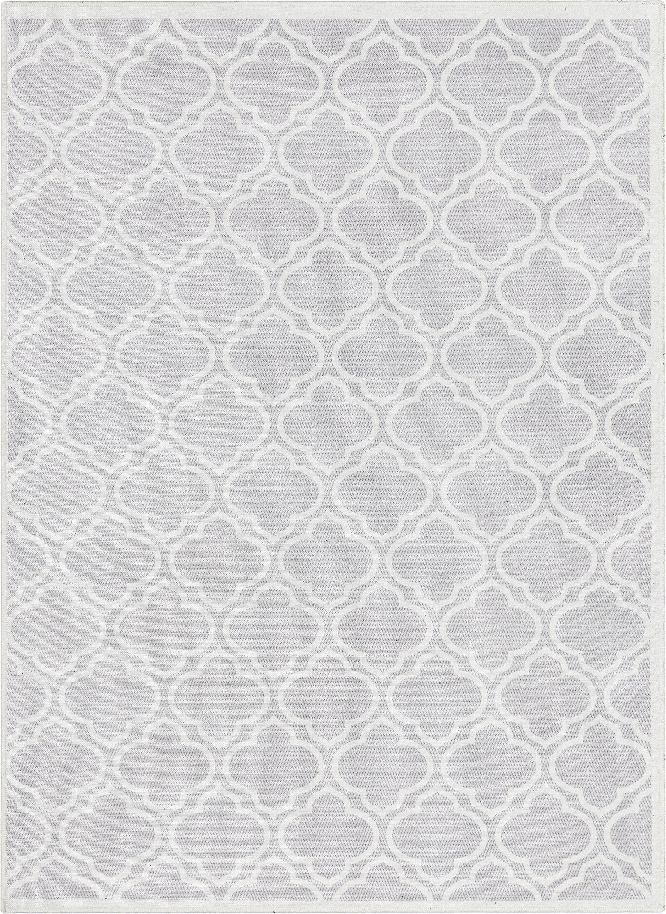 Well Woven Apollo Lattice Modern Moroccan Grey 3'11" x 5'3" Machine Washable Area Rug