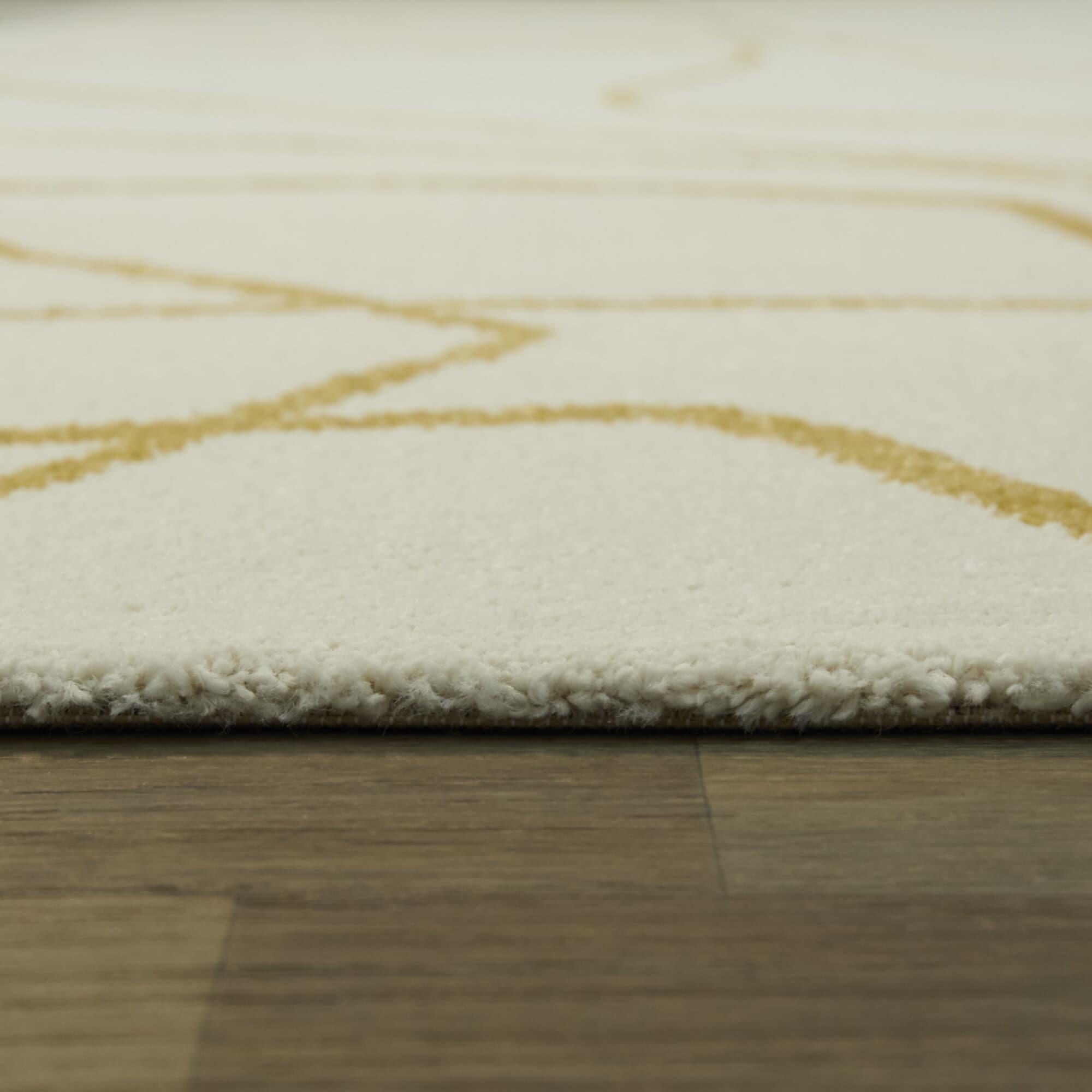 Descartes Abstract Modern Area Rug Mustard 6'7" x 9' 6' x 9' Ivory
