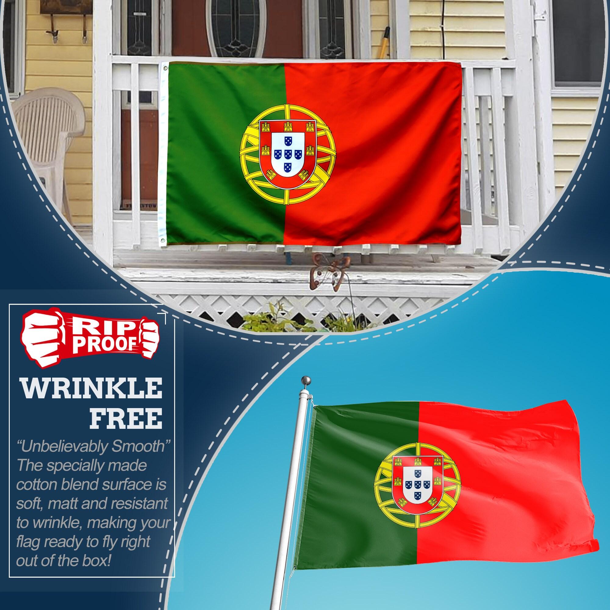 Anley Rip-Proof Double Sided 3-Ply Portugal Flag 3x5 Foot - Portuguese National Flags