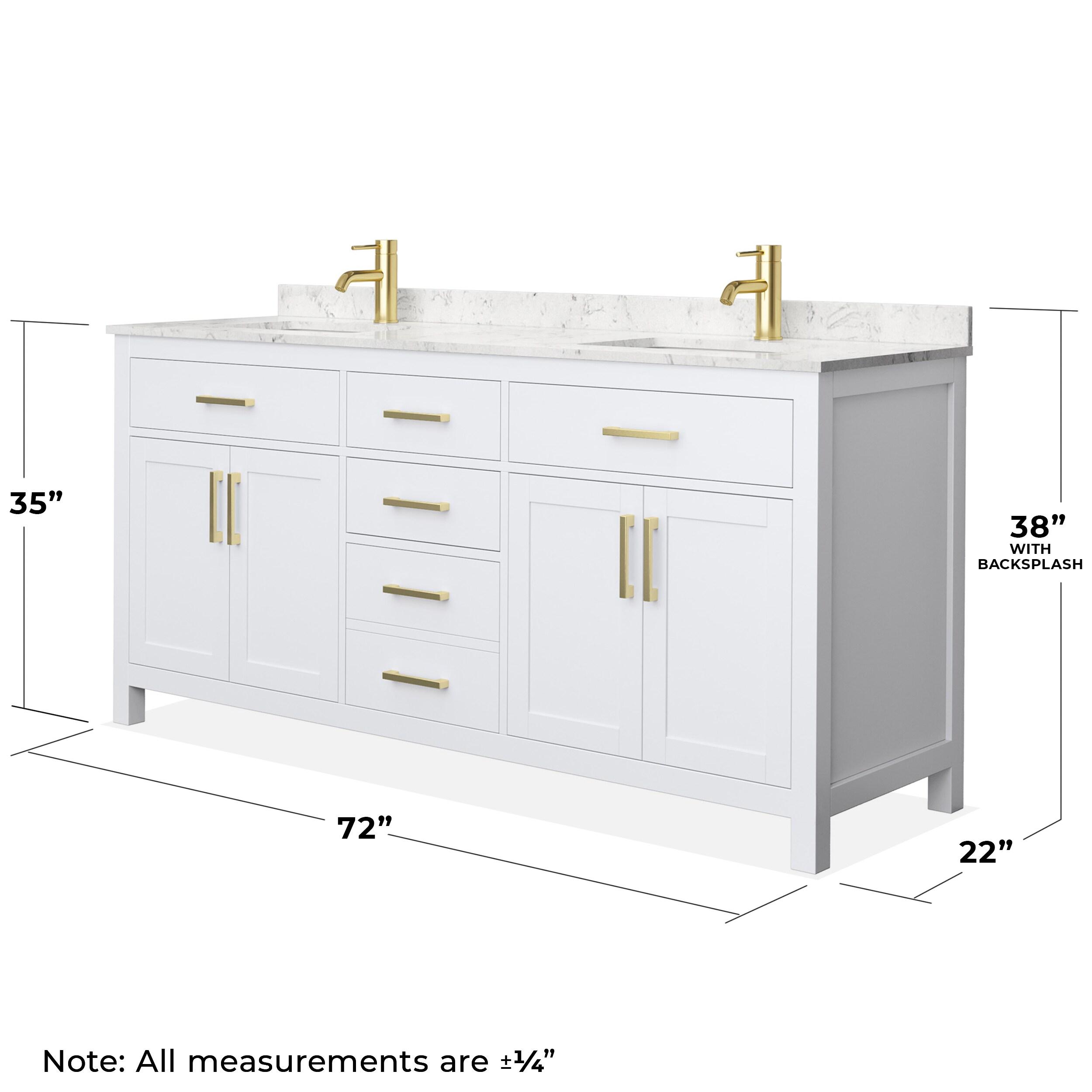Beckett 72" Freestanding Double Bathroom Vanity with Cultured Marble Top