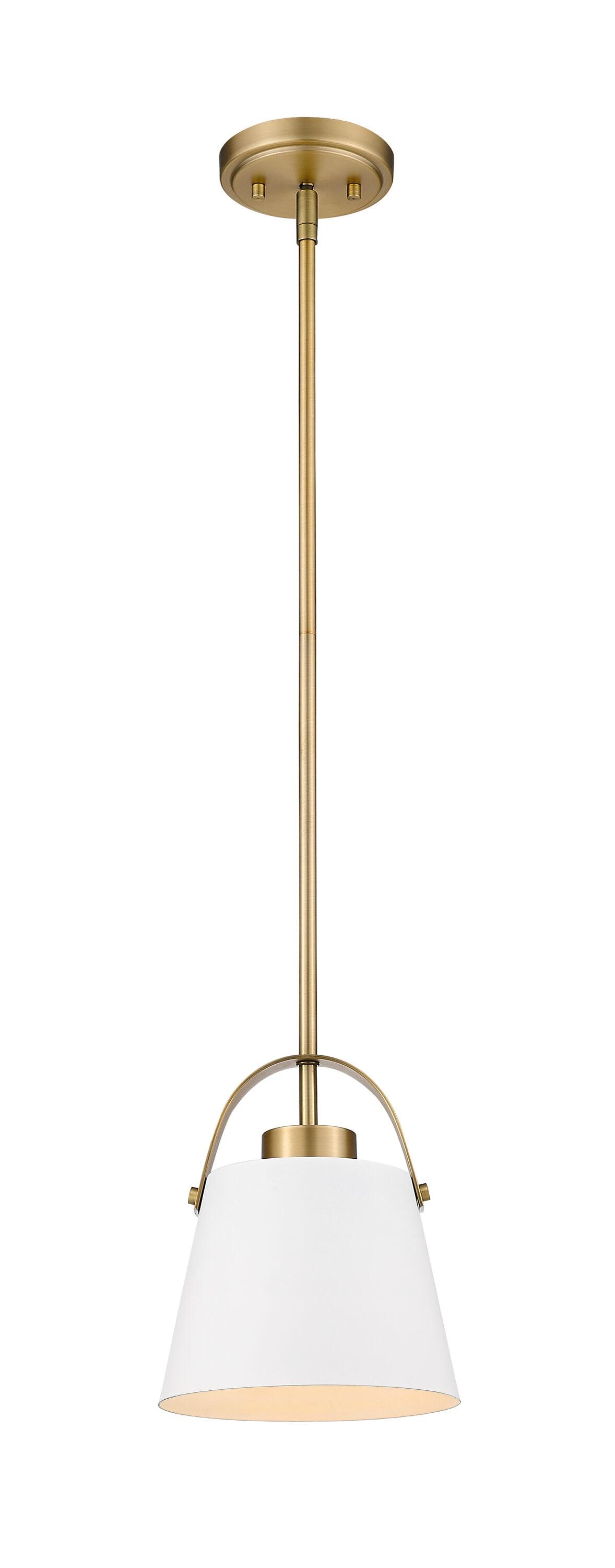 Z-Lite Z-Studio 1 - Light Pendant in  Matte White/Heritage Brass