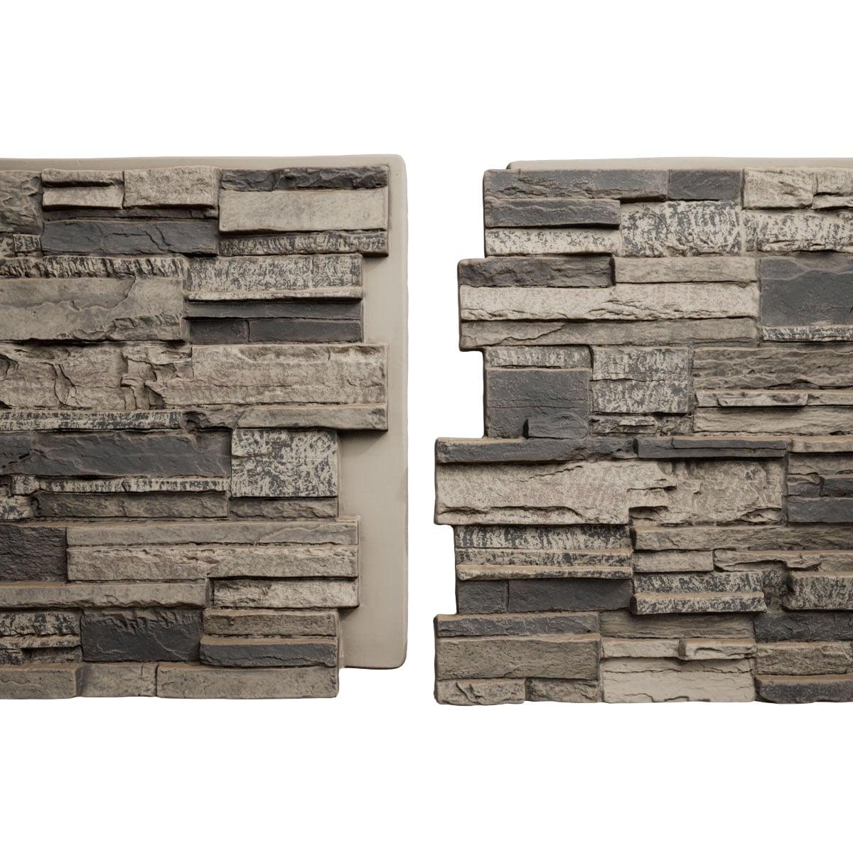 Cascade Stacked Faux Stone 24.75" x 48.625" Wall Paneling