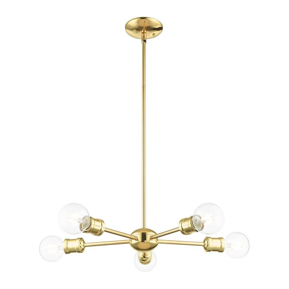 Lansdale Polished Brass 5-Light Sputnik Chandelier