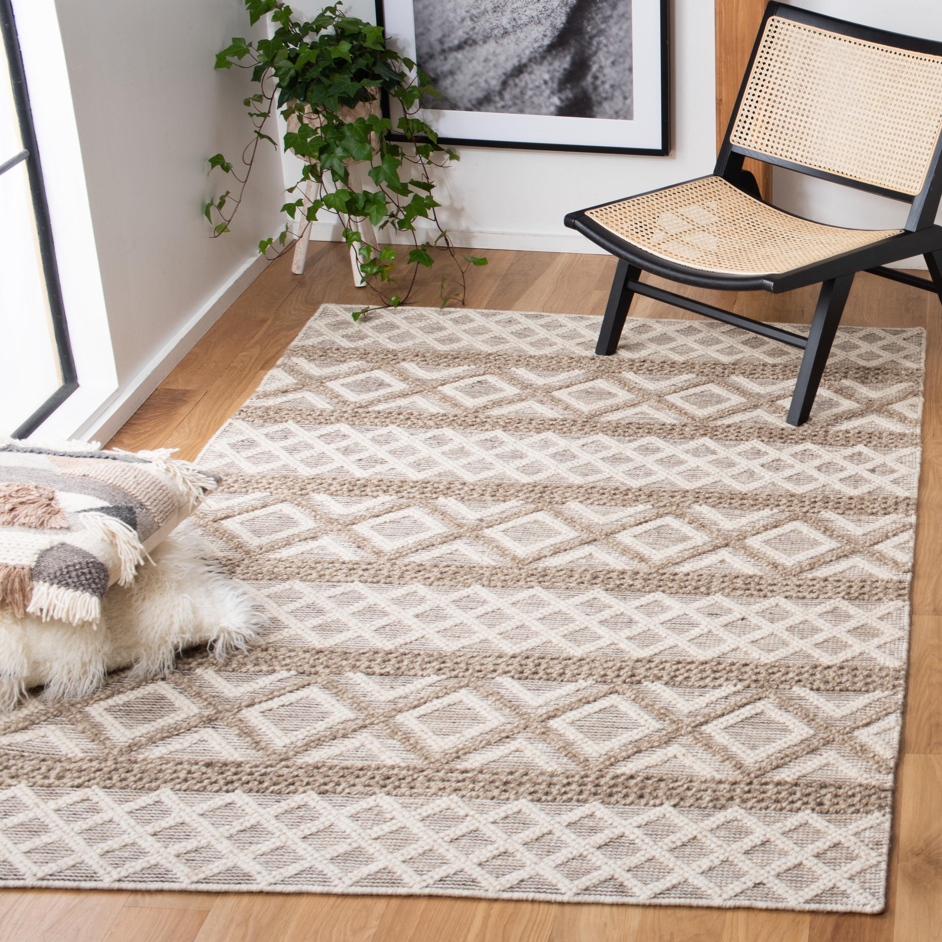 Vermont VRM211 Hand Woven Area Rug - Ivory/Grey - 5'x8' - Safavieh.