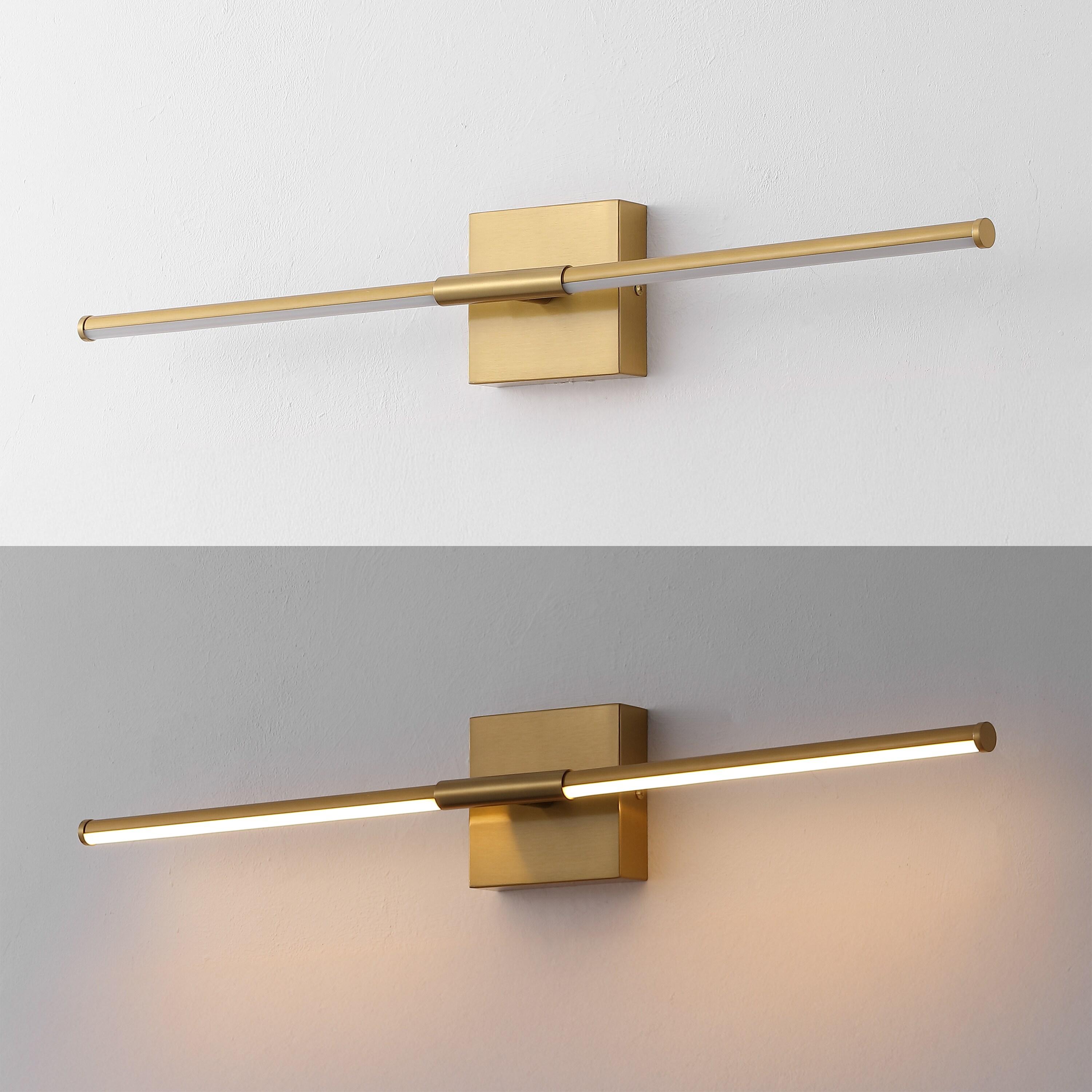 JONATHAN Y Makena 28" Modern Minimalist Dimmable Integrated LED Metal Wall Sconce, Brass Gold