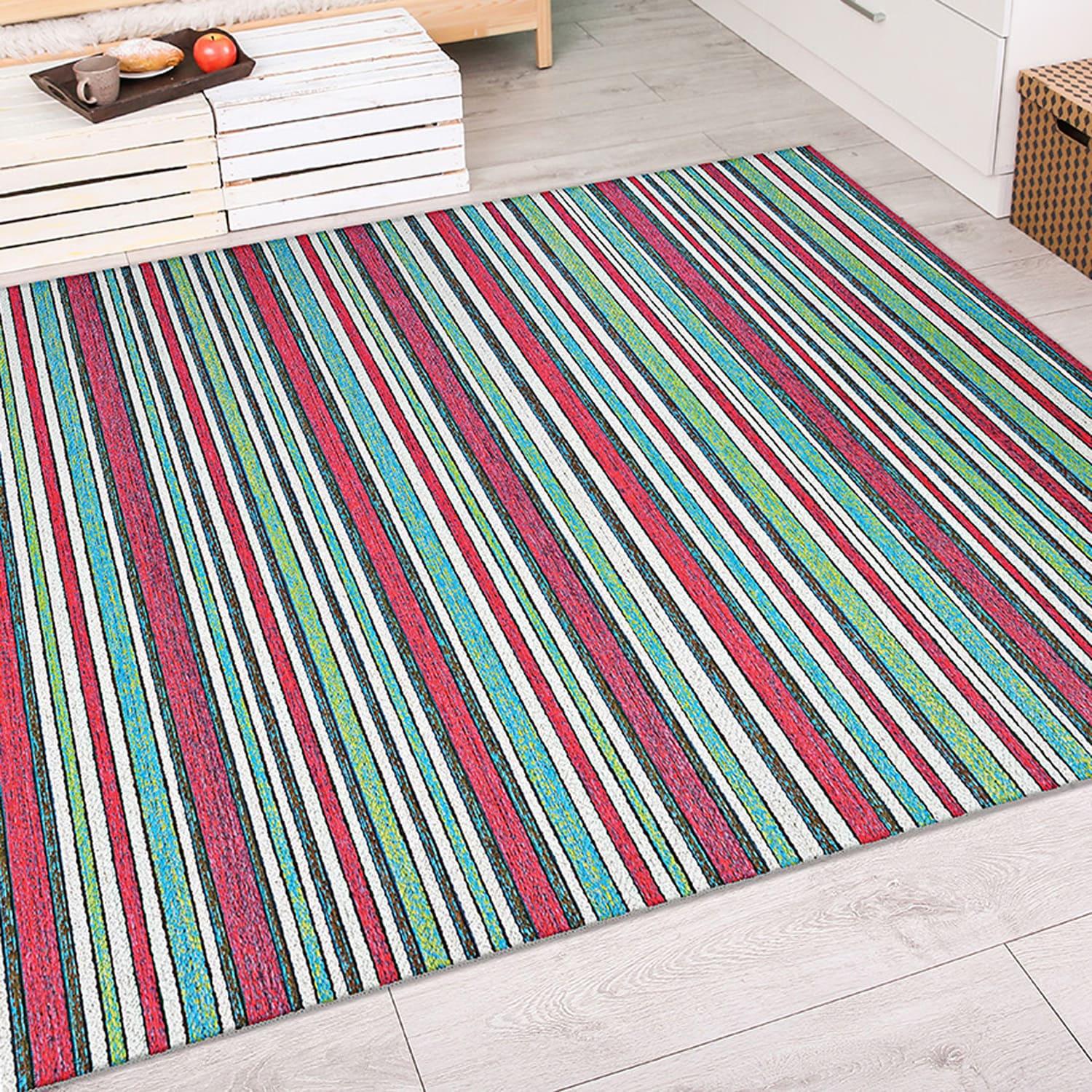 Couristan Cape Brockton Indoor / Outdoor Area Rug, Purple-Multicolor, 3'11" x 5'6"