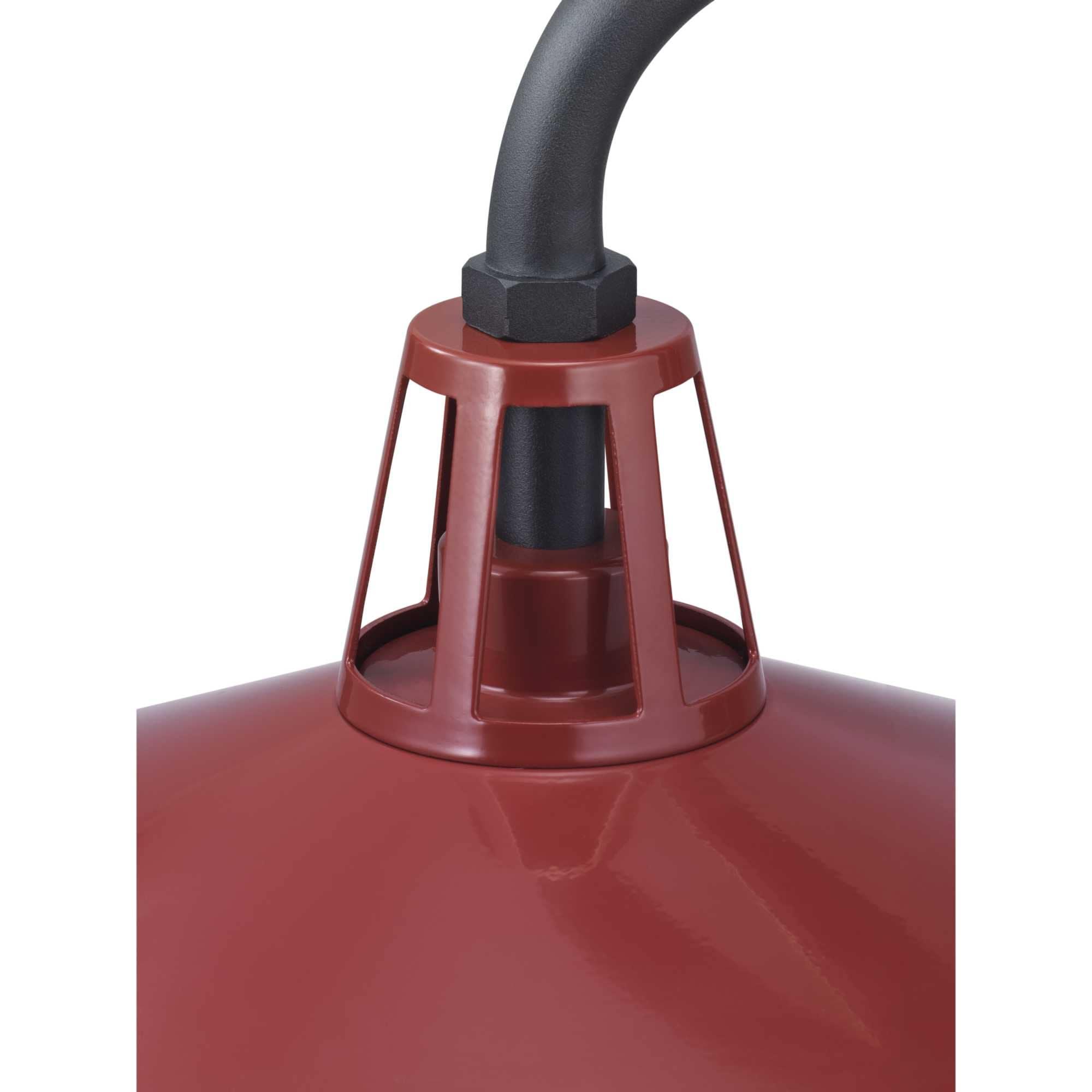 Progress Lighting Cedar Springs 1-Light Outdoor Wall Lantern in Red Aluminum with Black Gooseneck Arm and White Shade