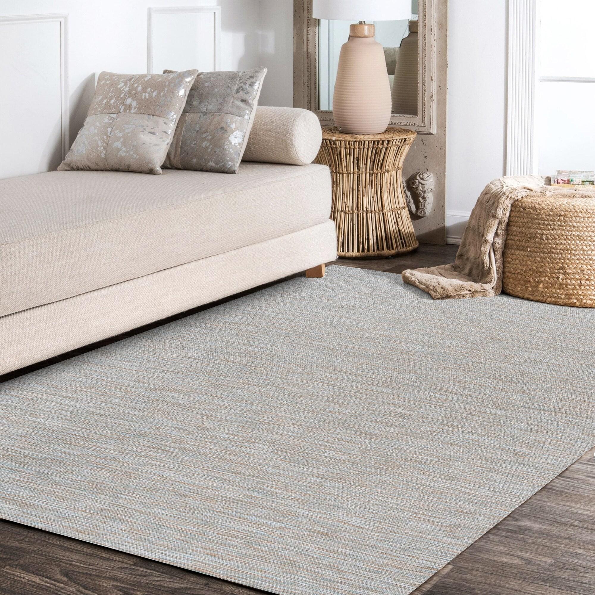 5'x8' Ethan Modern Flatweave Solid  Area Rug, Gray - JONATHAN Y