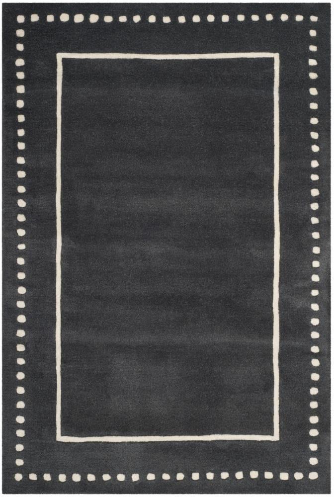 Bella BEL151 Hand Tufted Area Rug - Dark Grey/Ivory - 4'x6' - Safavieh.