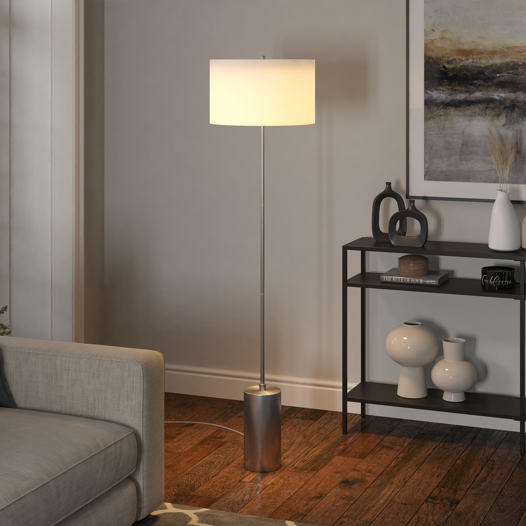 Henn&Hart 64" Silver Floor Lamp