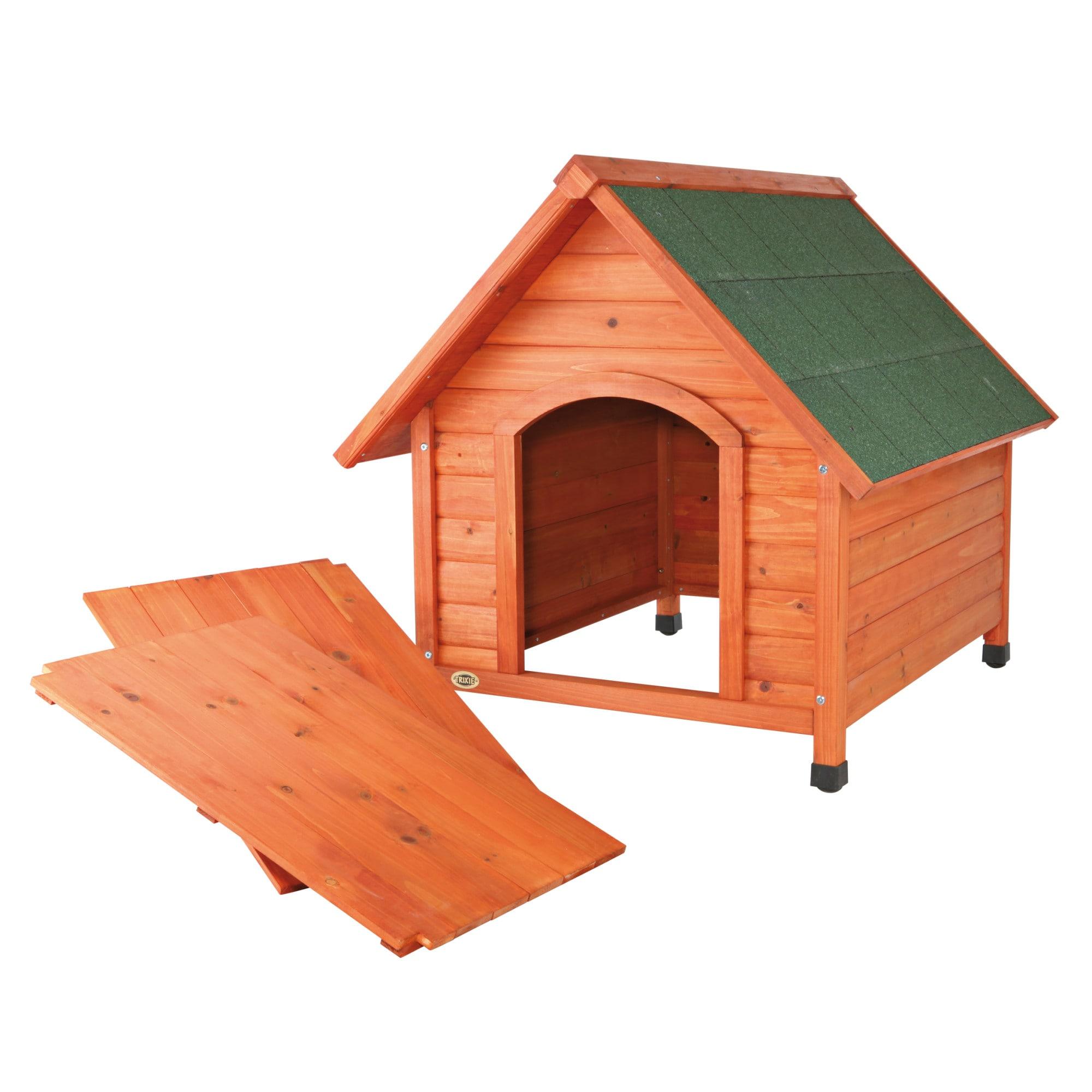 TRIXIE Weatherproof Outdoor Cottage Dog House, Elevated Floor, Peaked Roof