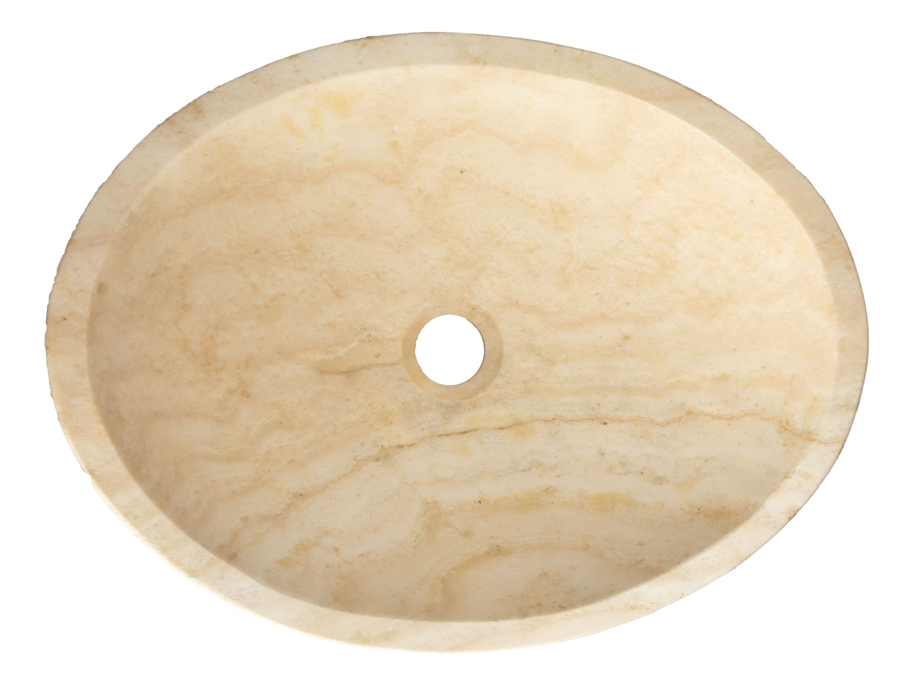 Eden Bath 14'' Beige Stone Oval Bathroom Sink