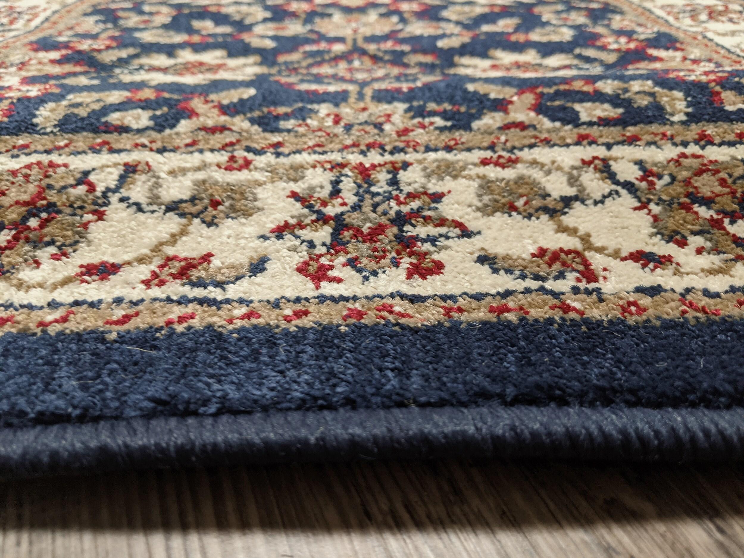 Radici Usa Como Area Rug 1592 Navy Blue Italian Bordered 2' 2" x 7' 7" Rectangle