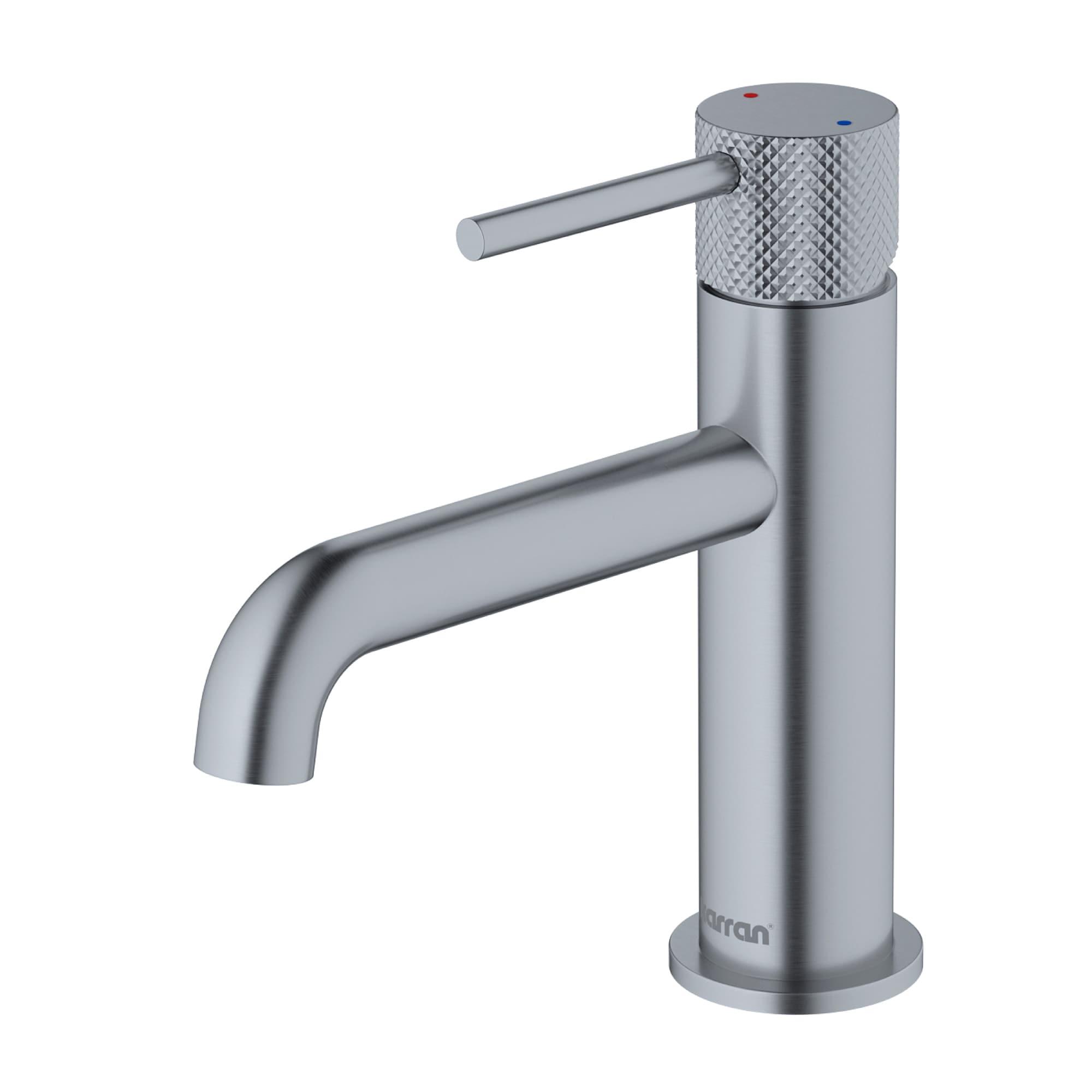 Stainless Steel Single Hole Bathroom Faucet with Knurled Handle