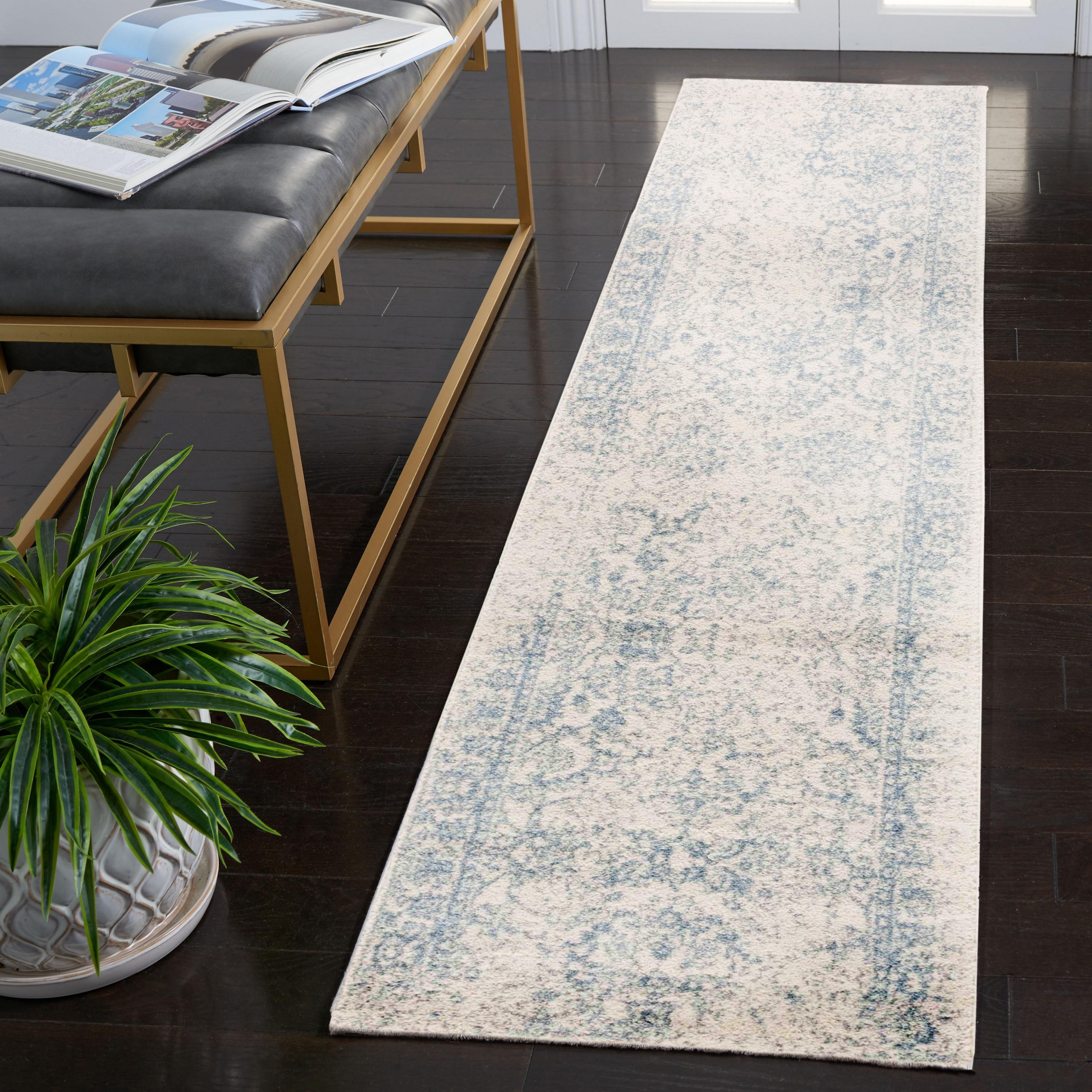 Adirondack ADR109 Machine Made Indoor Runner - Ivory/Slate - 2'-6"x12' - Safavieh