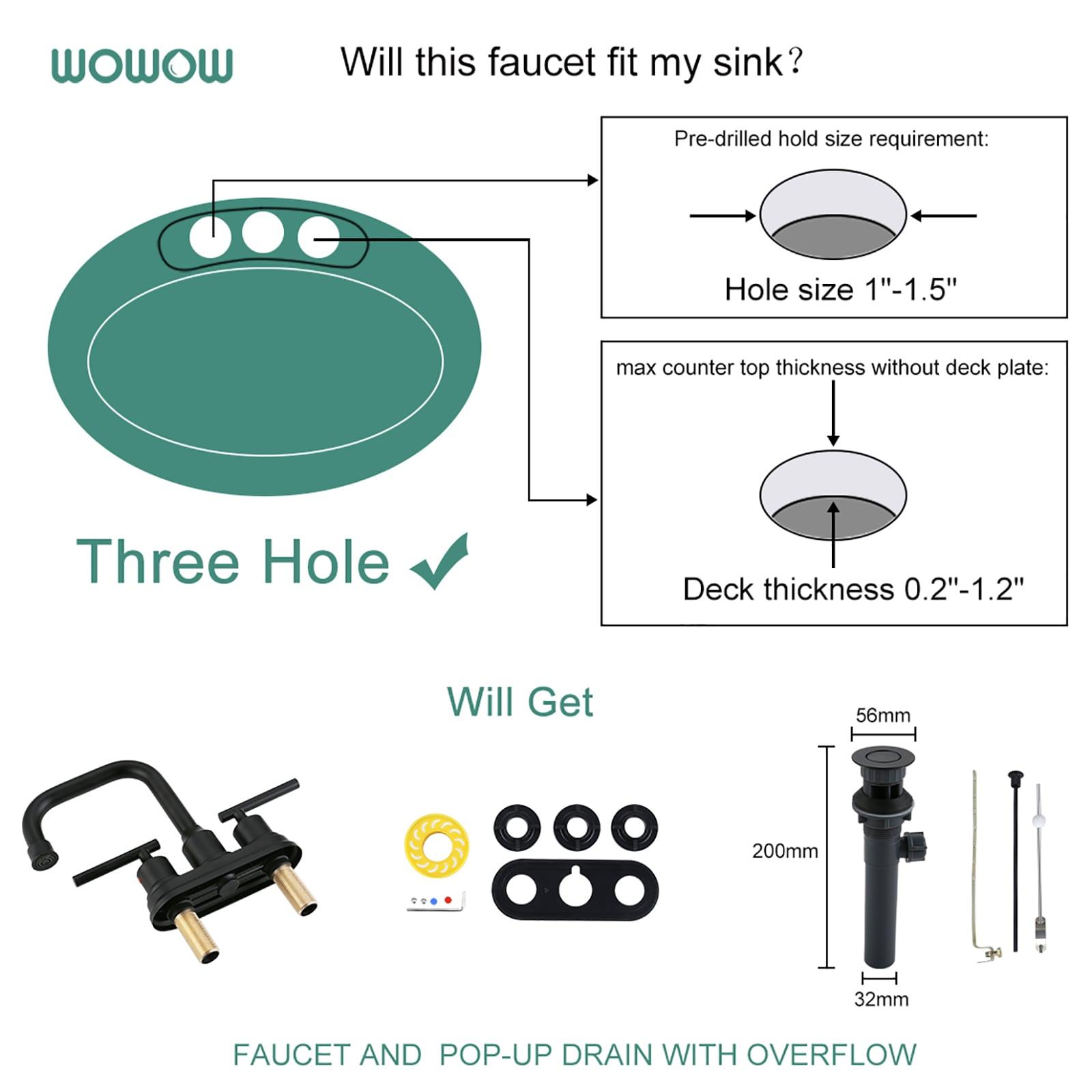 Centerset 2-handle Bathroom Faucet with Drain Assembly