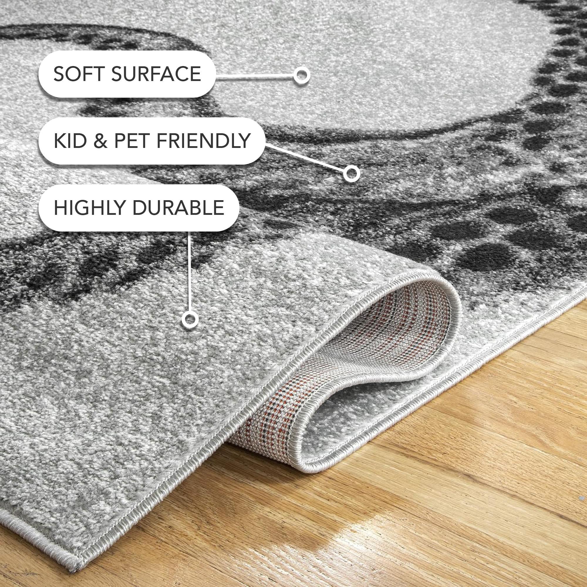 Nuloom Adrienne Animal 5x8 Indoor Area Rug for Living Room Bedroom Dining Room Kitchen, Grey/Ivory