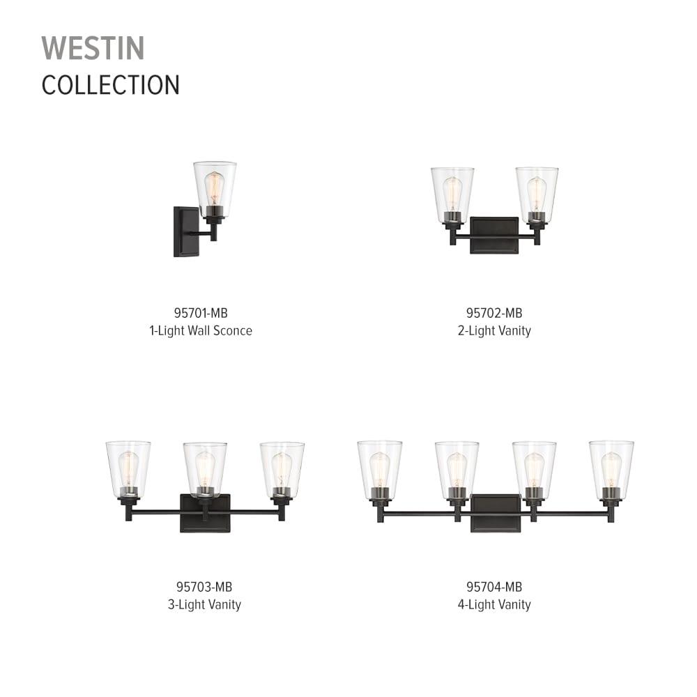 Westin Matte Black and Bronze Dimmable Wall Sconce