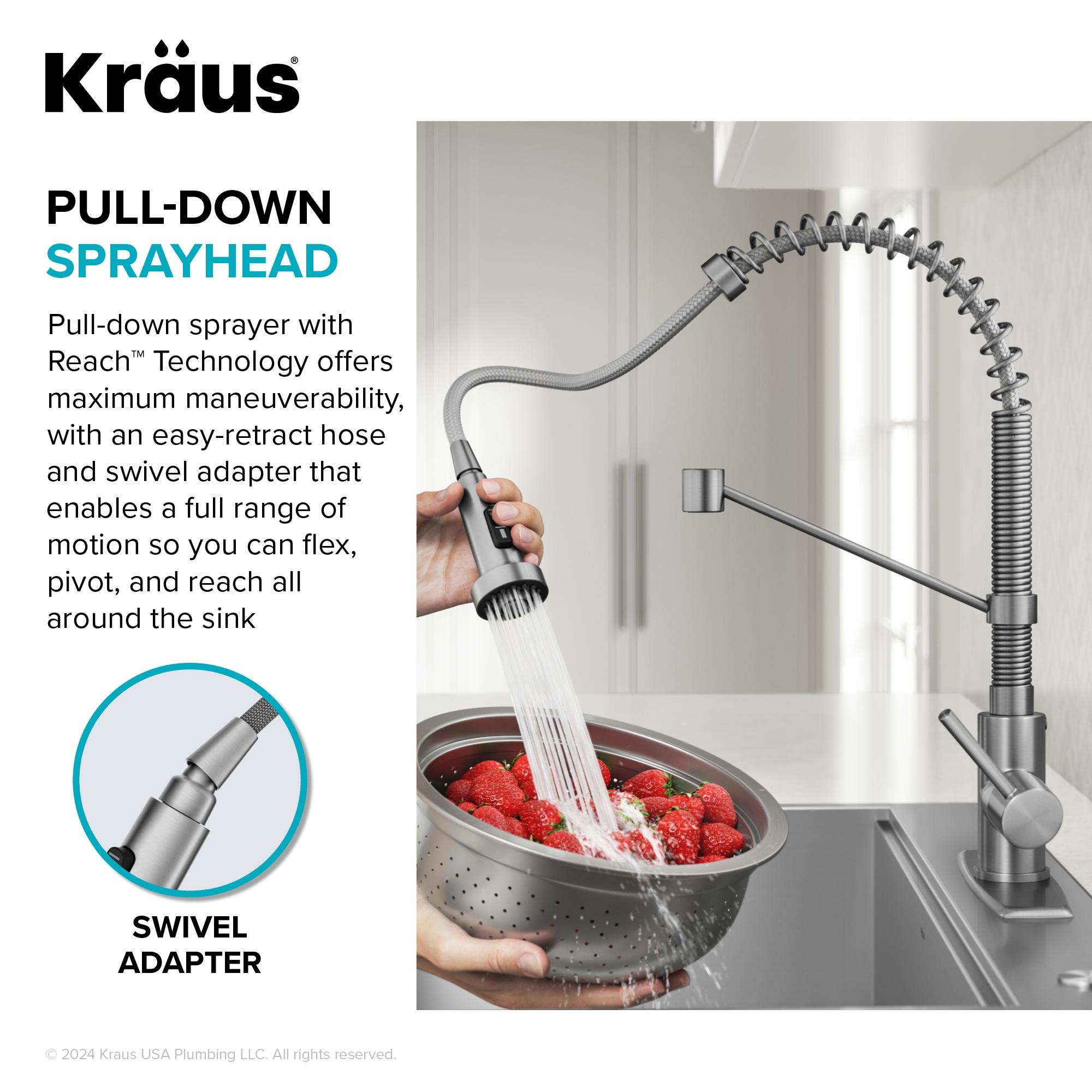 KRAUS Bolden Commercial Style 2-Function Single Handle Pull Down Kitchen Faucet
