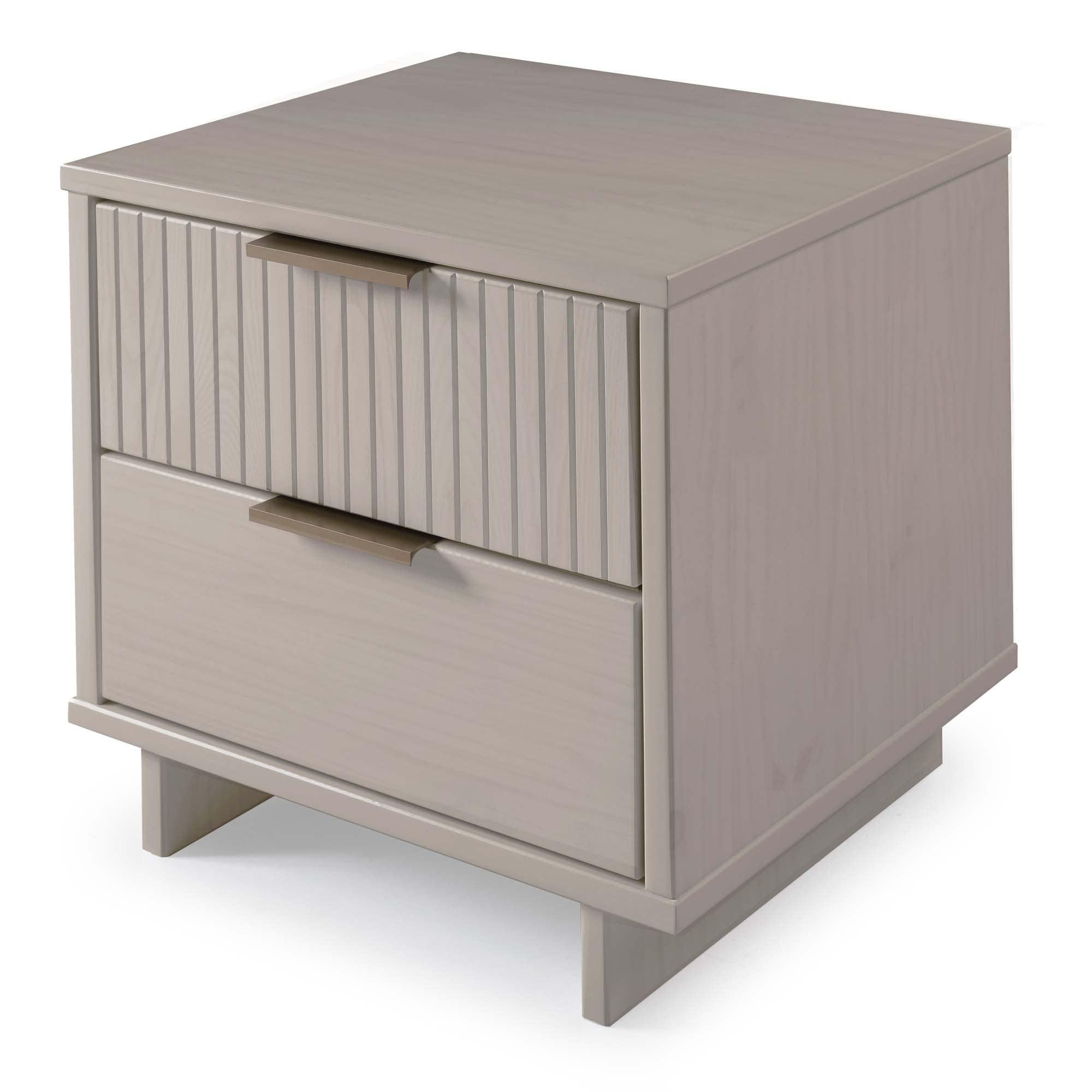 Granville Modern 2 Drawer Nightstand Light Gray - Manhattan Comfort: Soft Close, UV Finish, Metal Handles