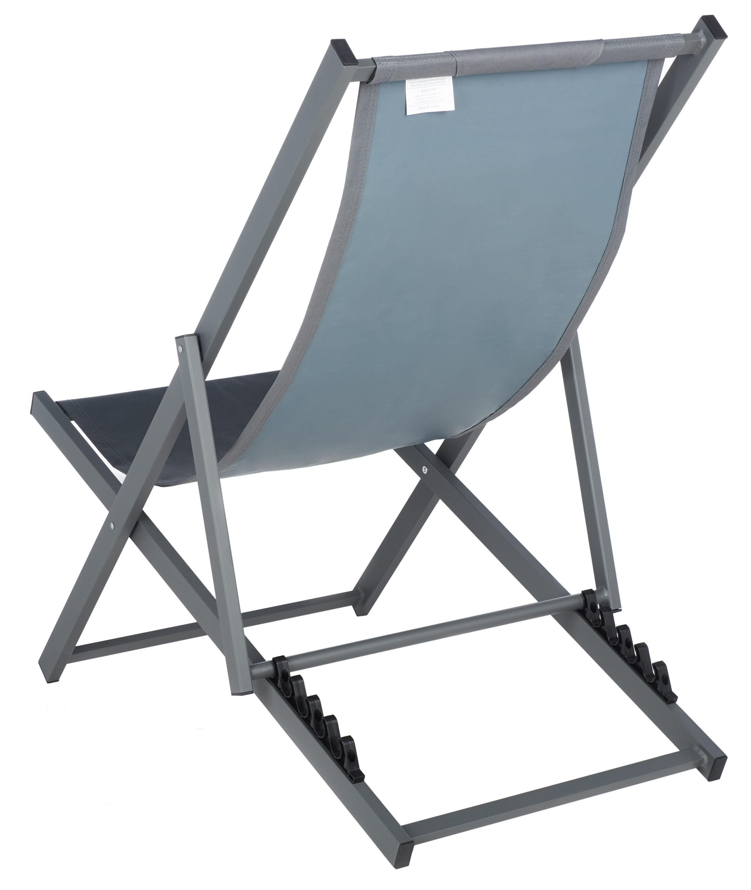 Camlin Foldable Sling Chair (Set Of 2) - Grey/Grey - Safavieh