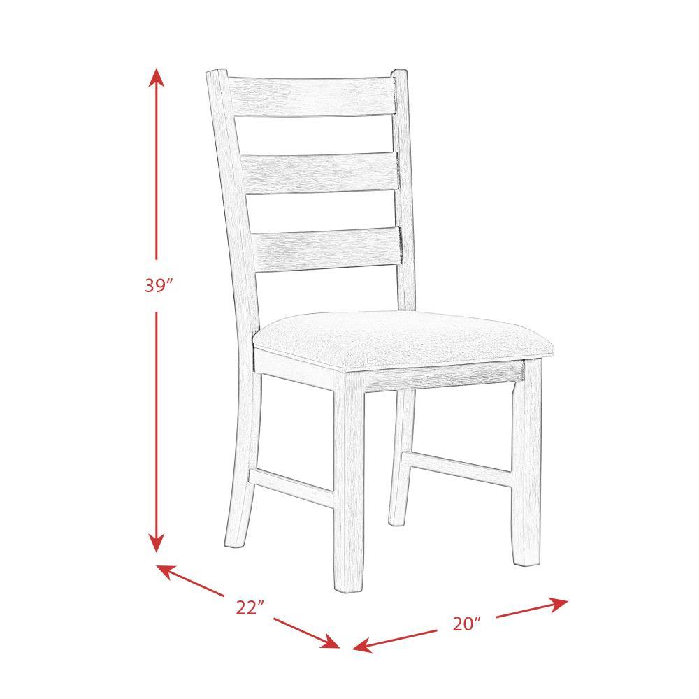 5pc Kona Dining Set Gray - Picket House Furnishings: Modern Rectangle Table, 4 Ladder Back Chairs, Upholstered Seats