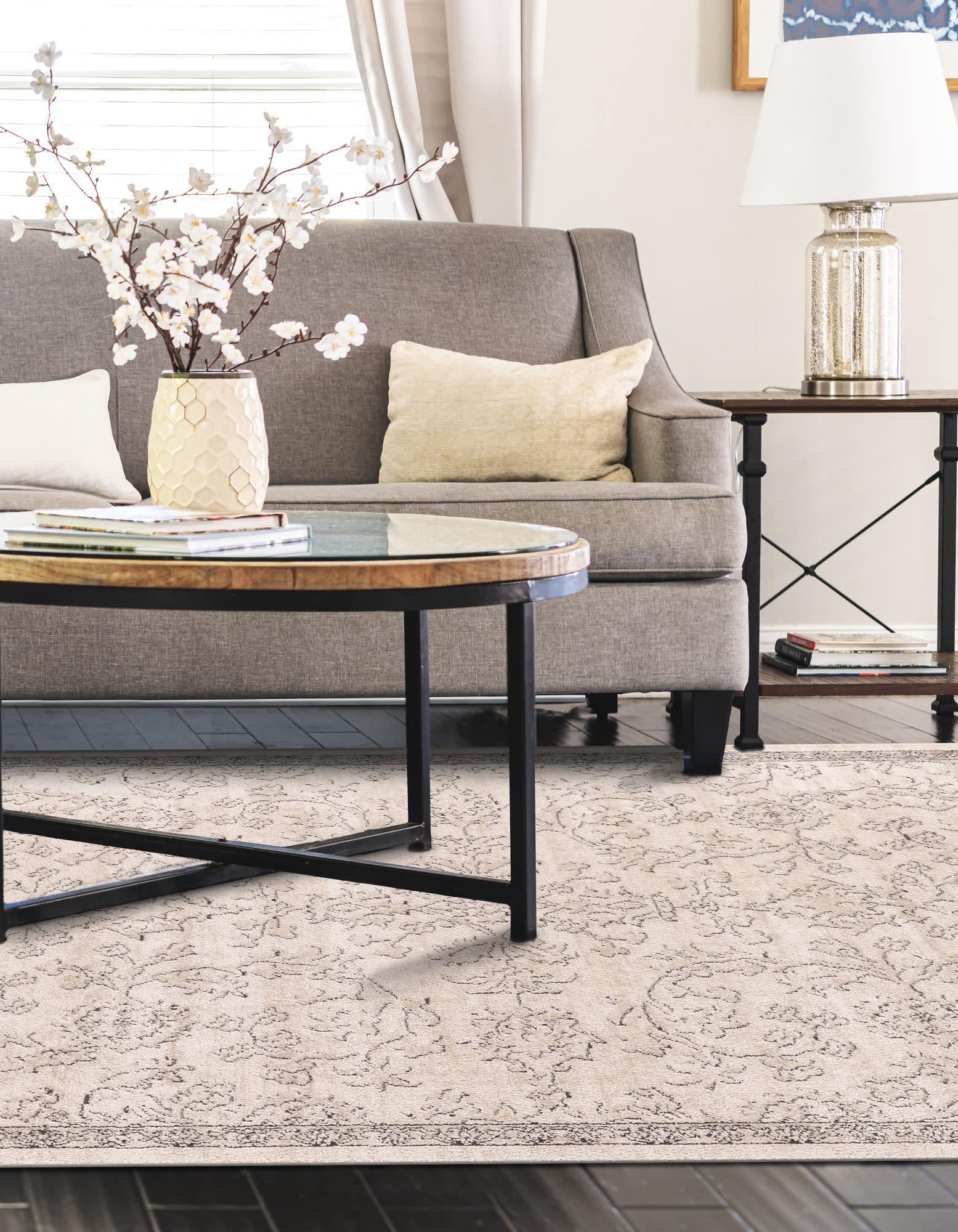 Unique Loom Portland Collection Area Rug - Albany (10' x 14' 1" Rectangle Ivory/Beige)