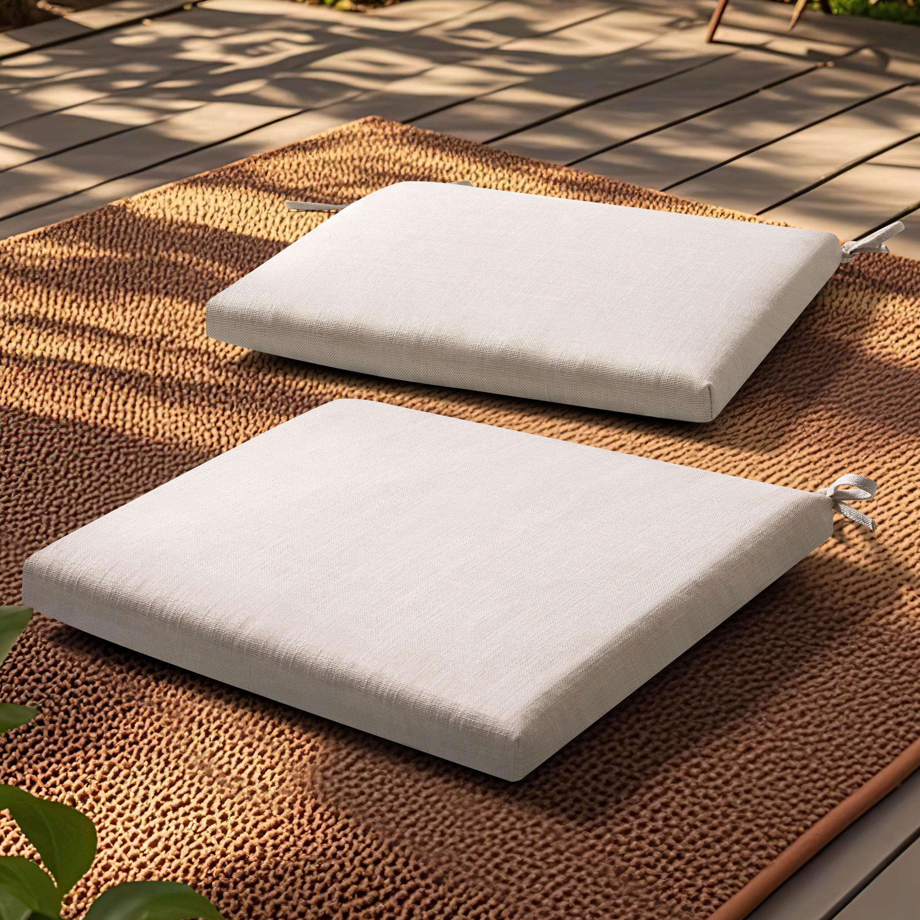 15 in. x 16 in. Outdoor Patio Chair Seat Cushion in Gray (2-Pack)