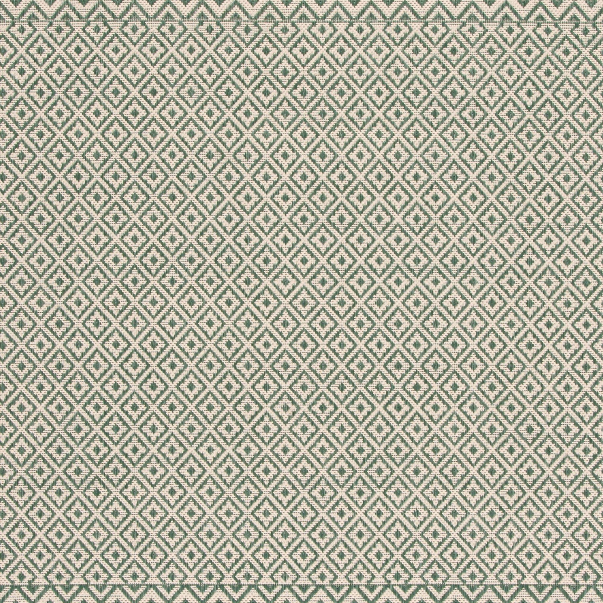 SAFAVIEH Courtyard Naomi Geometric Indoor/Outdoor Area Rug, Dark Green/Beige, 6'7" x 6'7" Square
