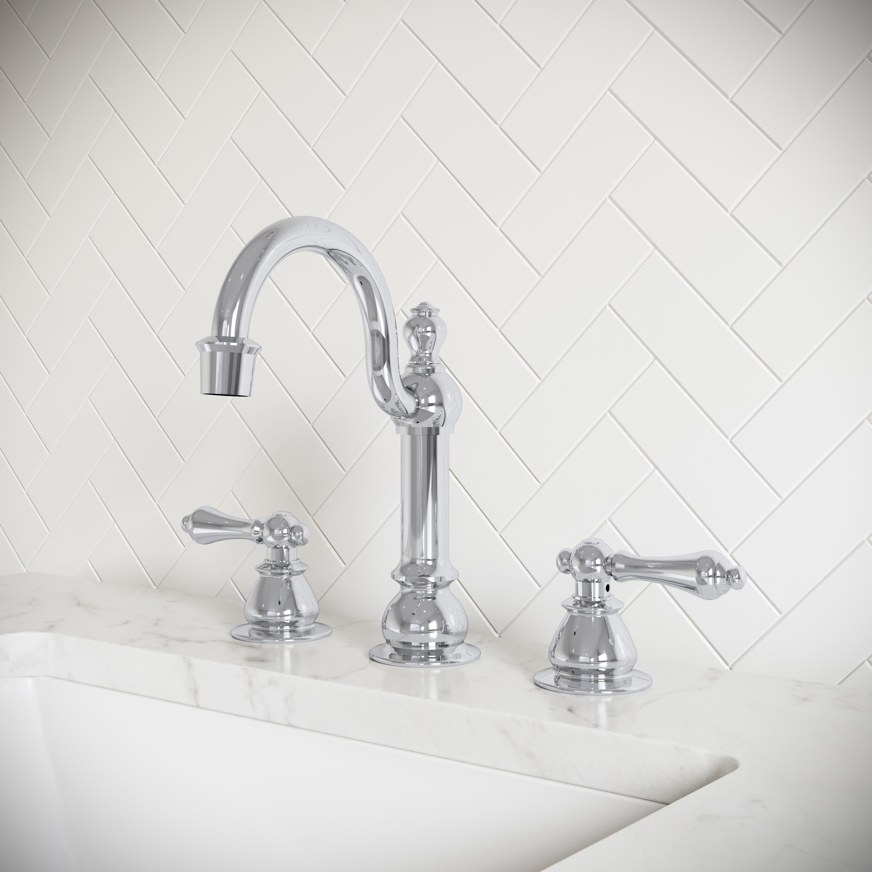 Vintage Widespread 2-handle Bathroom Faucet with Drain Assembly