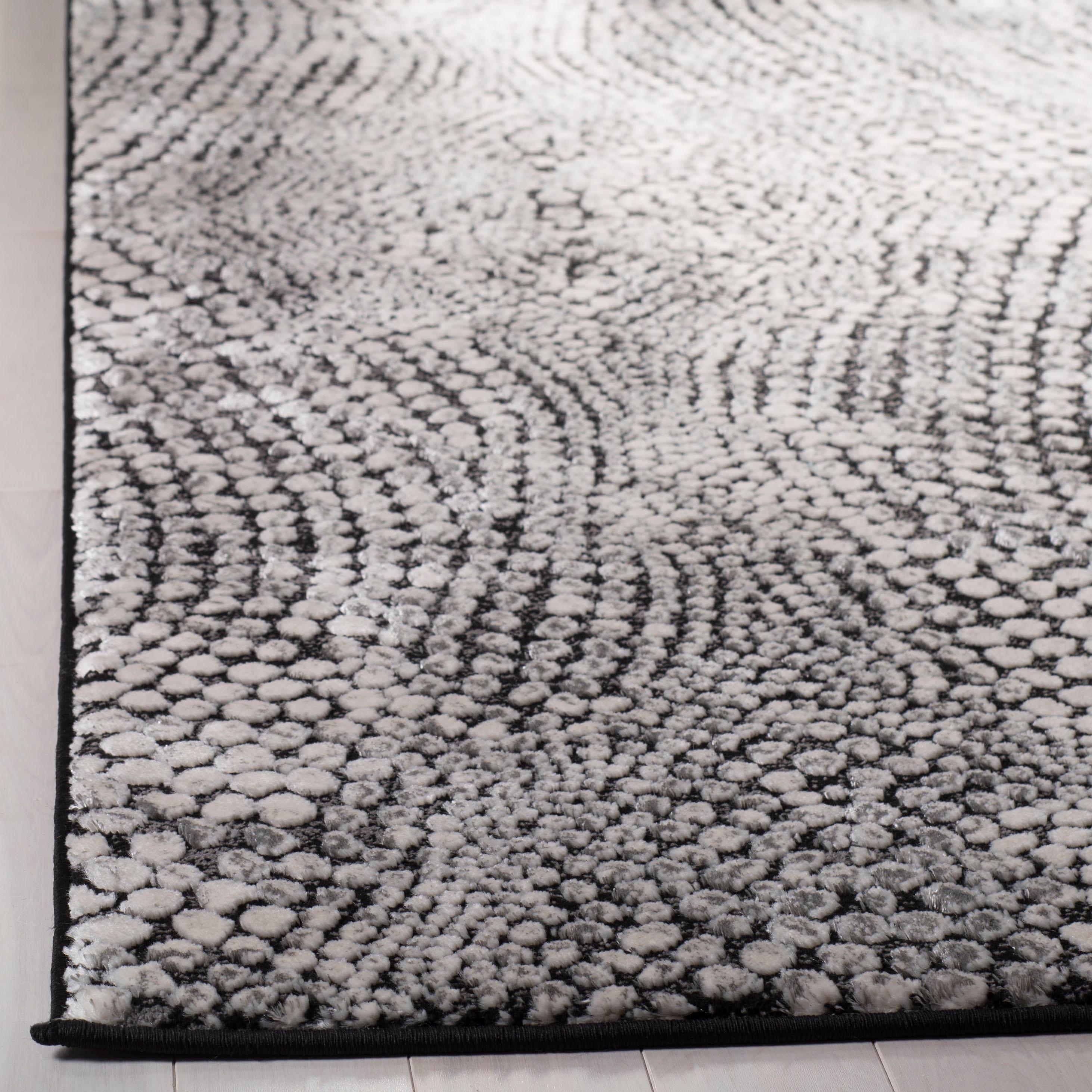 Lurex LUR185 Power Loomed Area Rug - Black/Light Grey - 4'x6' - Safavieh.