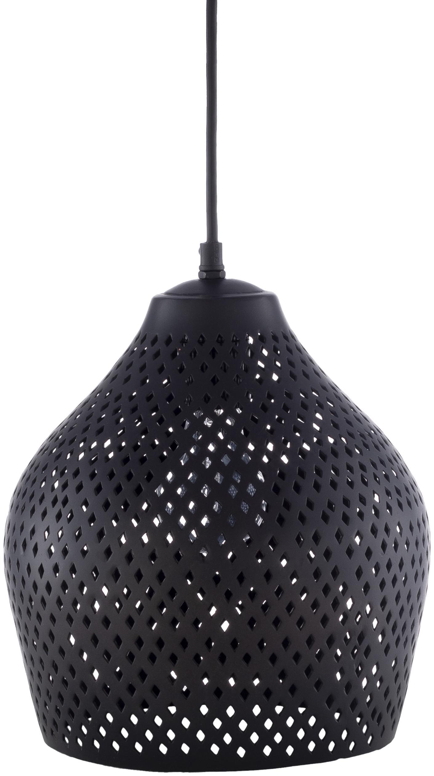 Adelaide Modern Black Metal 1-Light Pendant with Black Shade