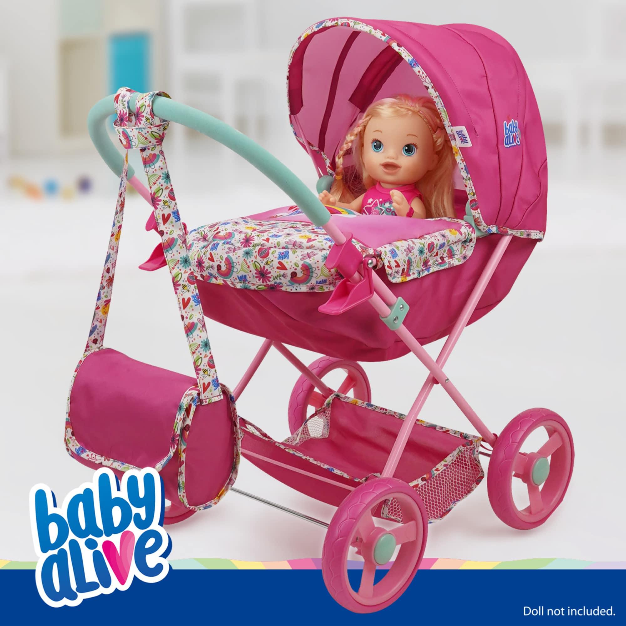 Baby Alive: Deluxe Classic Doll Pram - Pink & Rainbow - Fits Dolls up to 18"