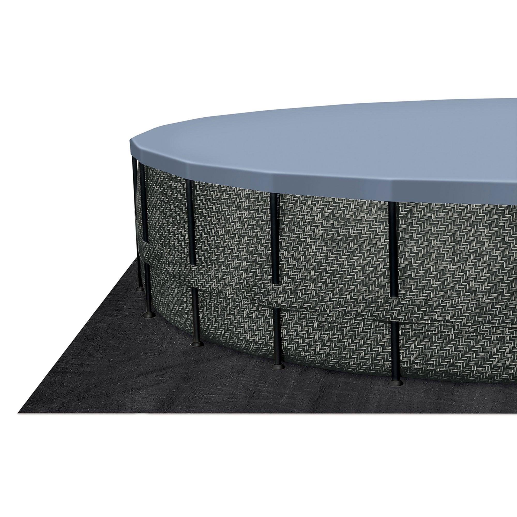 Funsicle 24 Feet by 52 Inches Oasis Designer Round Frame Above Ground Swimming Pool with SkimmerPlus Filter Pump and Cover, Dark Herringbone Pattern