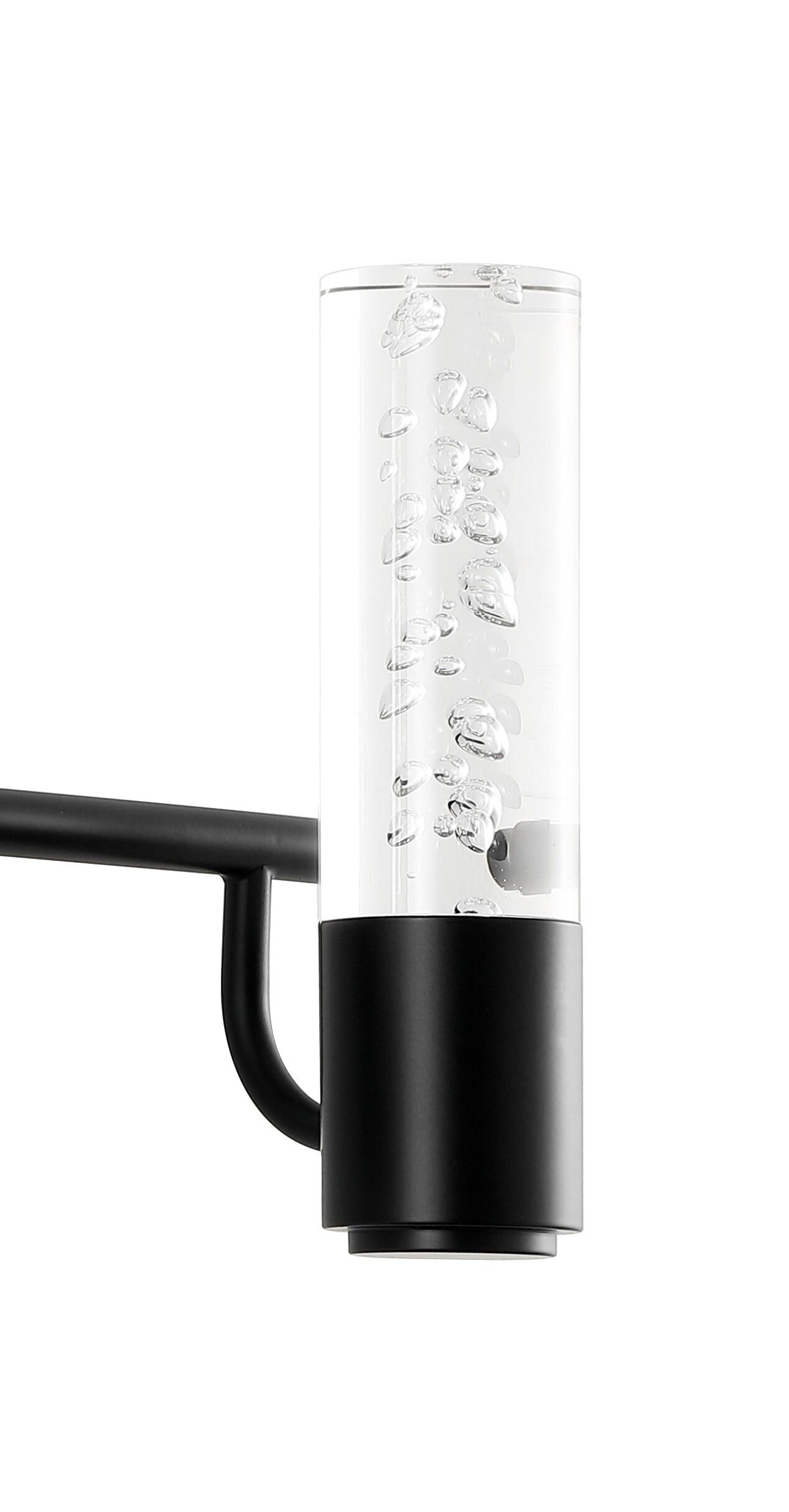 Bolha 18" 3-Light Minimalist Modern Bubble Acrylic/Iron Integrated LED Vanity Light, Black