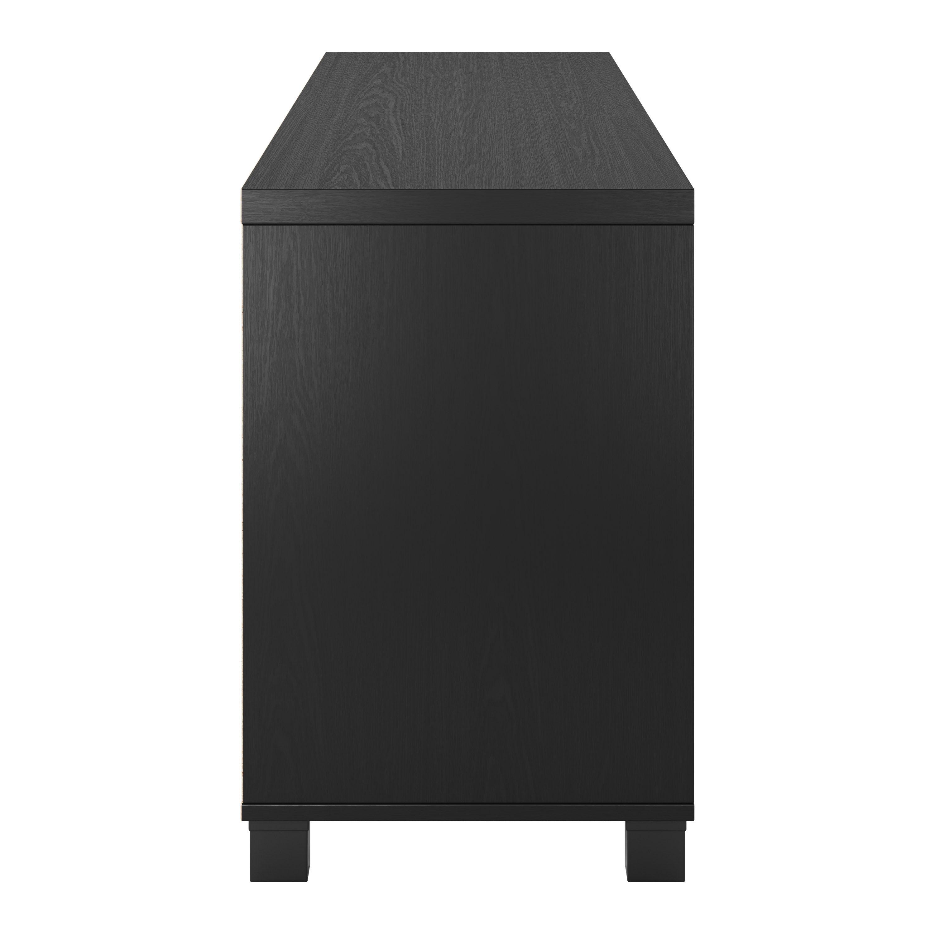 CorLiving Virlomi Contemporary Black TV Stand with Storage for Most TVs up to 85 Inch - Living Room Entertainment Center with Storage, Stylish TV Stand for Living Room, Modern TV Stands
