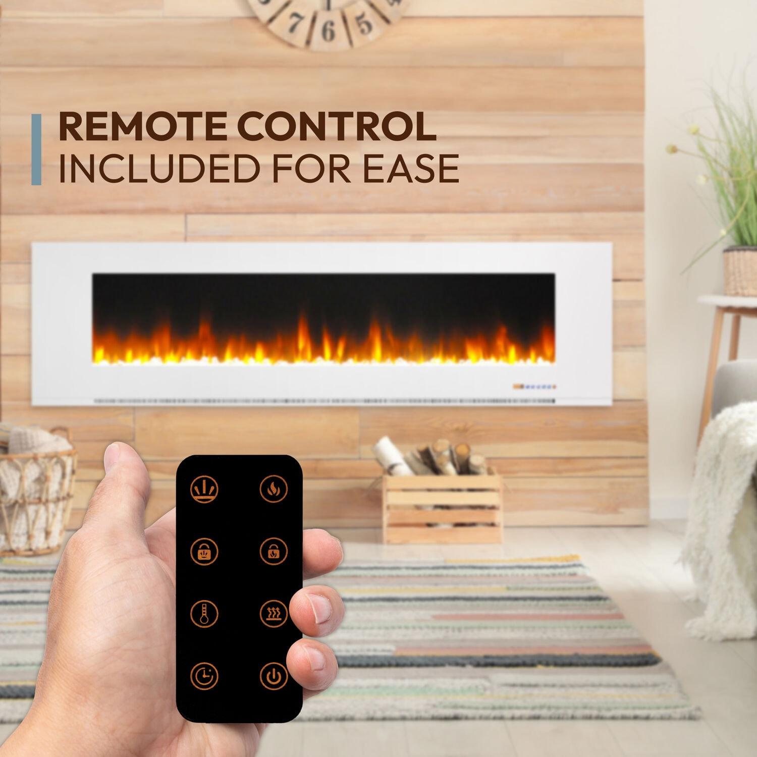 Cambridge Cambridge Wall Mount Electric Fireplace Heater with Remote Control for Indoor Use in Living Room, Bedroom, Home Office