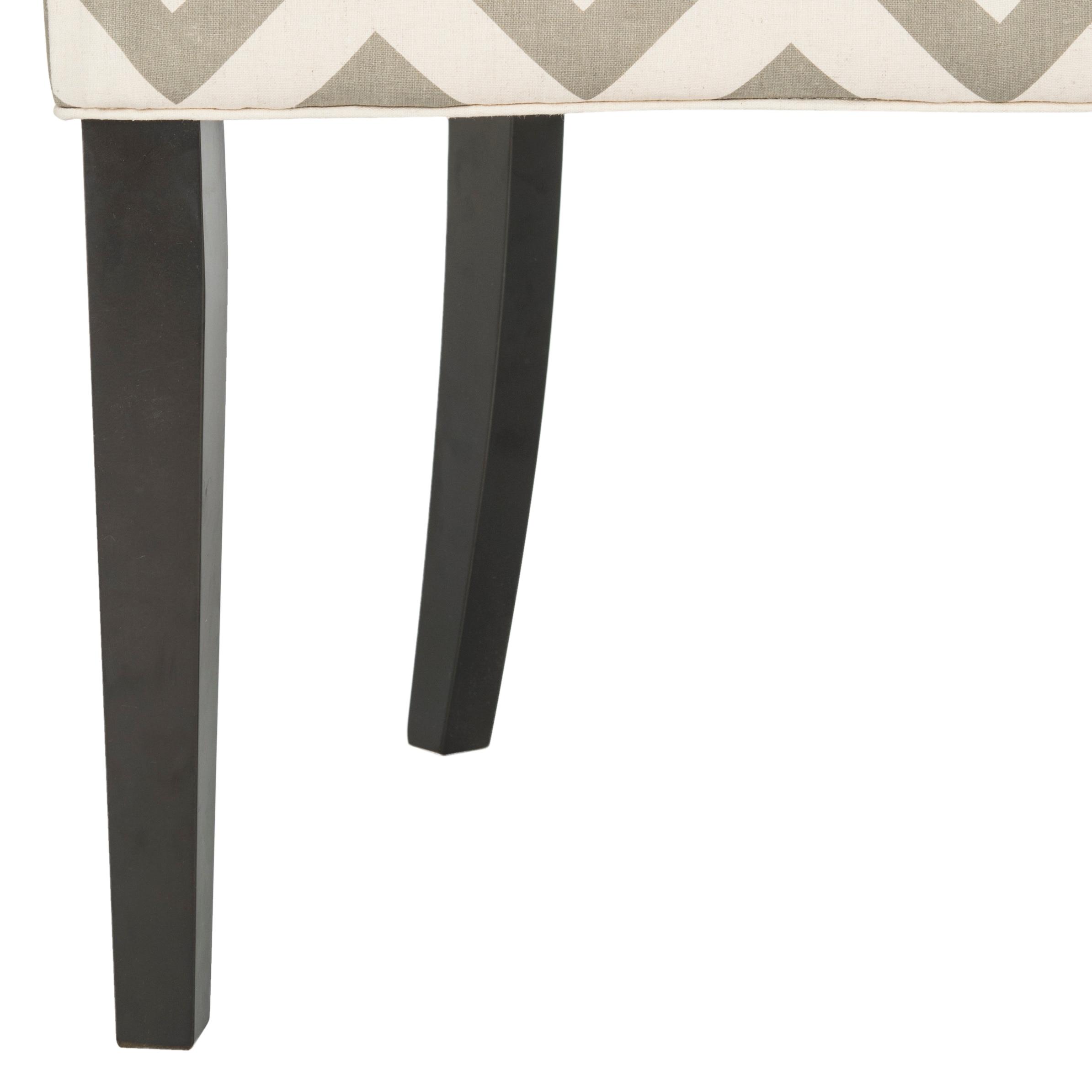 SAFAVIEH Lester 19" H Contemporary Glam Dining Chair, Grey/White/Espresso, Set of 2