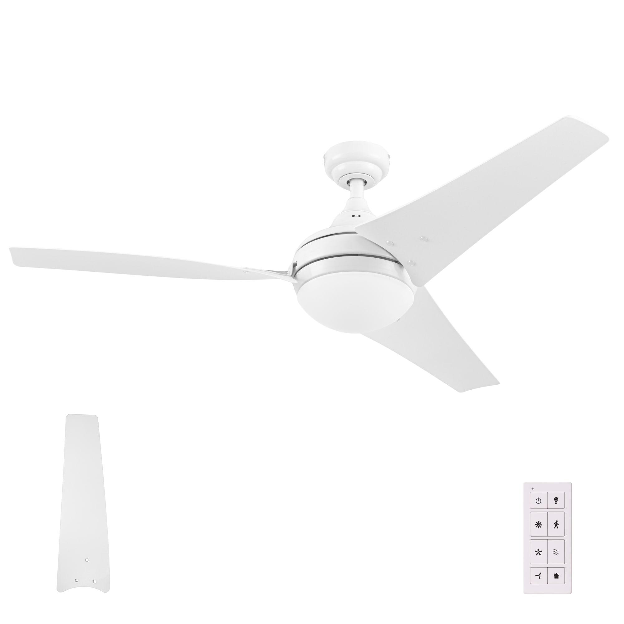 Prominence Home 51873-45 52 in. Remote Control Contemporary Indoor LED Ceiling Fan with Light - White