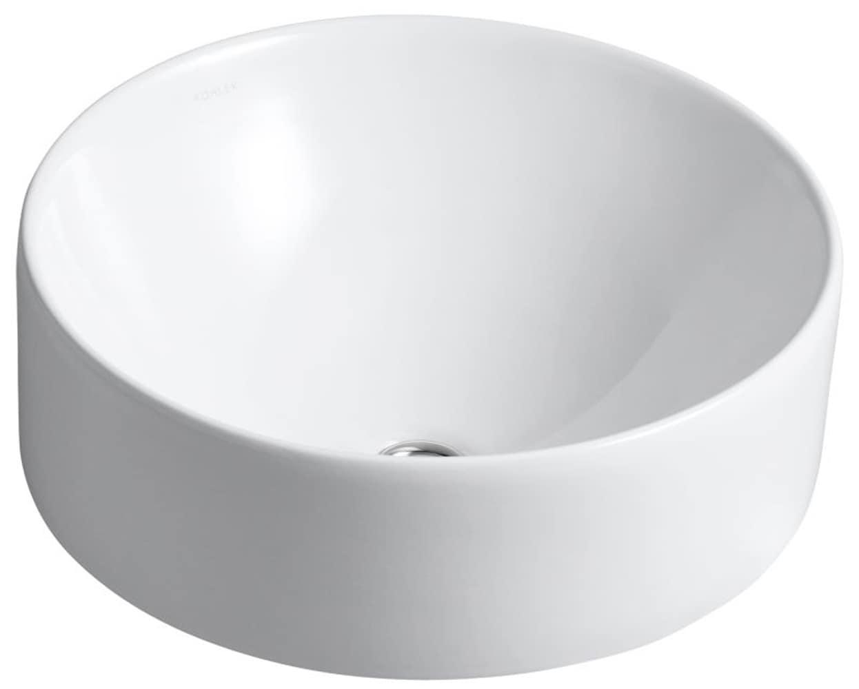 Vox® Vitreous China Circular Vessel Bathroom Sink with Overflow