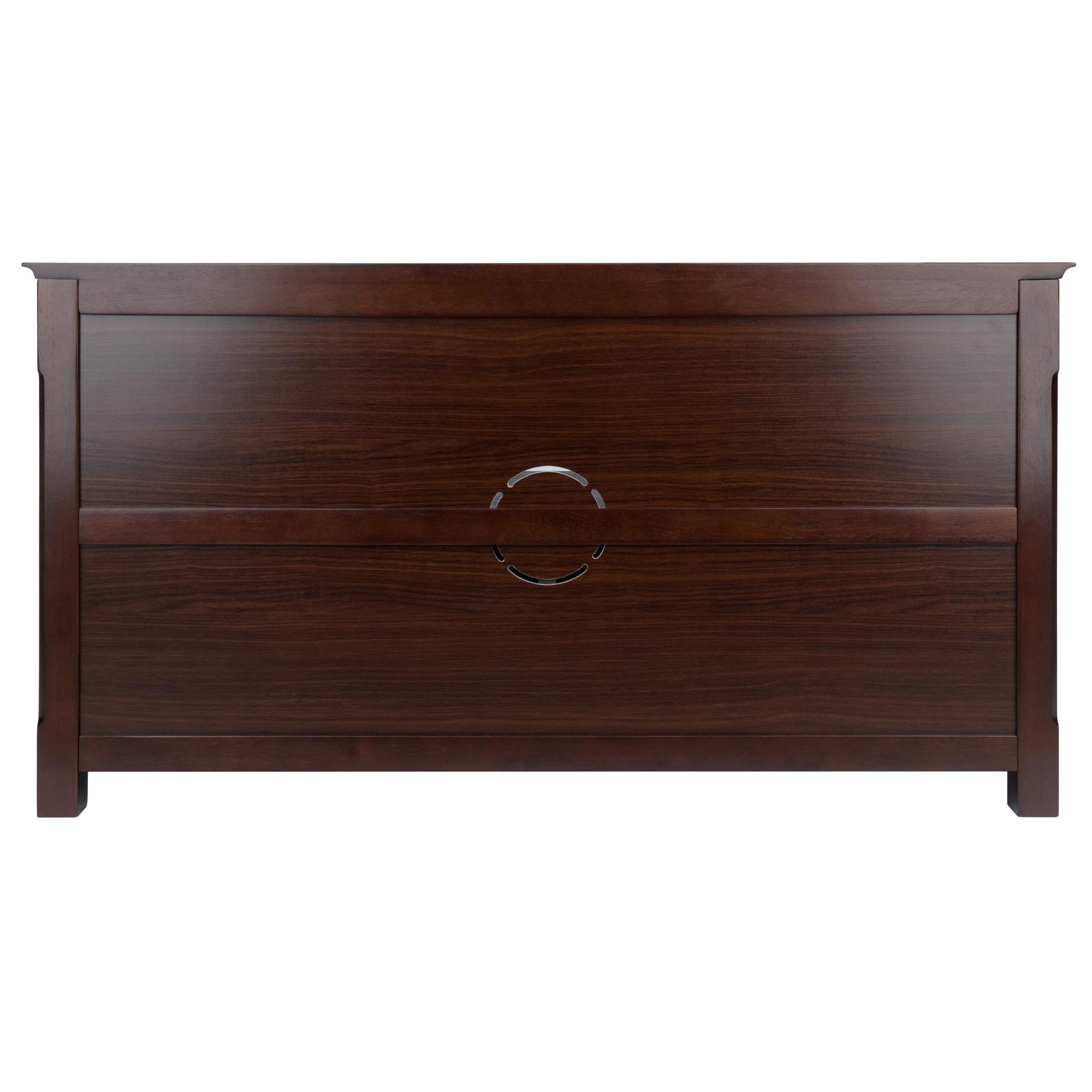 Xola TV Stand for TVs up to 40" Dark Brown - Winsome: Beveled Edges, Chrome-Finish Pulls, Media Shelf